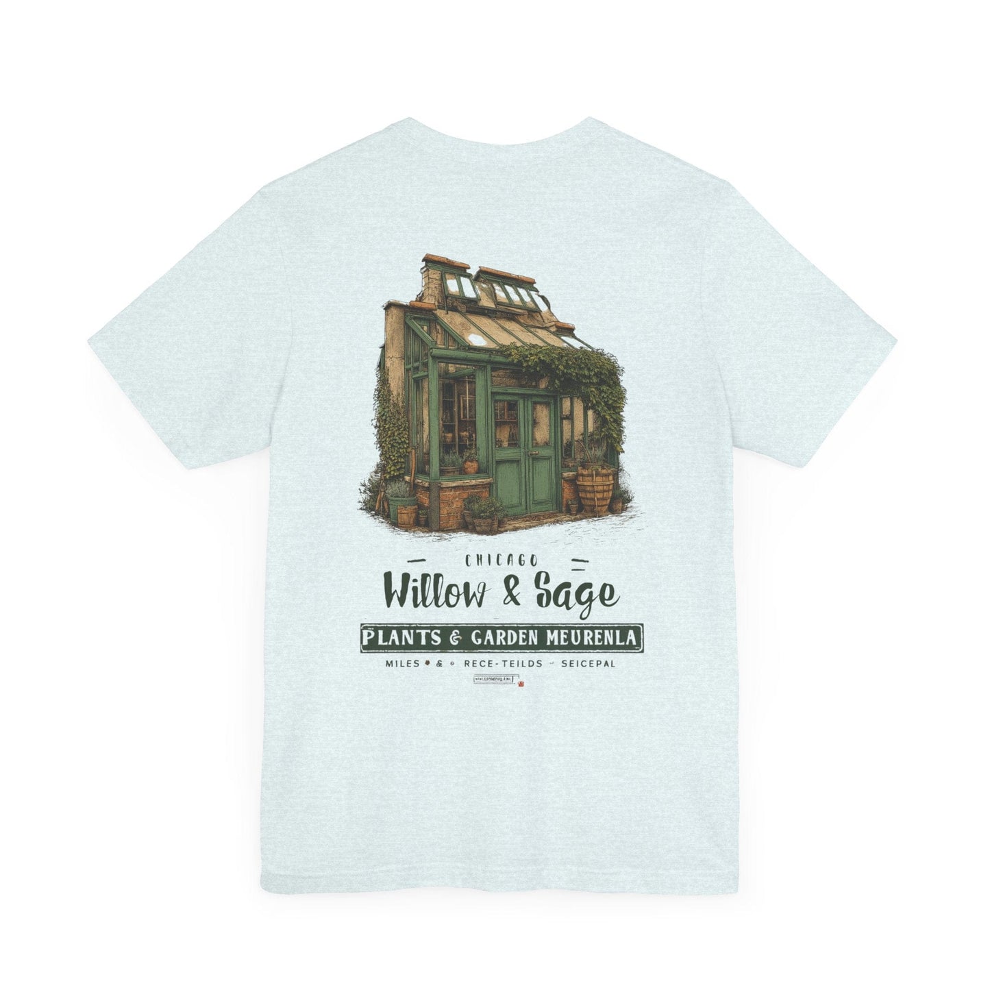 Printify T-Shirt Heather Ice Blue / S Willow & Sage Vintage Greenhouse Tee | Eco-Friendly Gardening T-Shirt