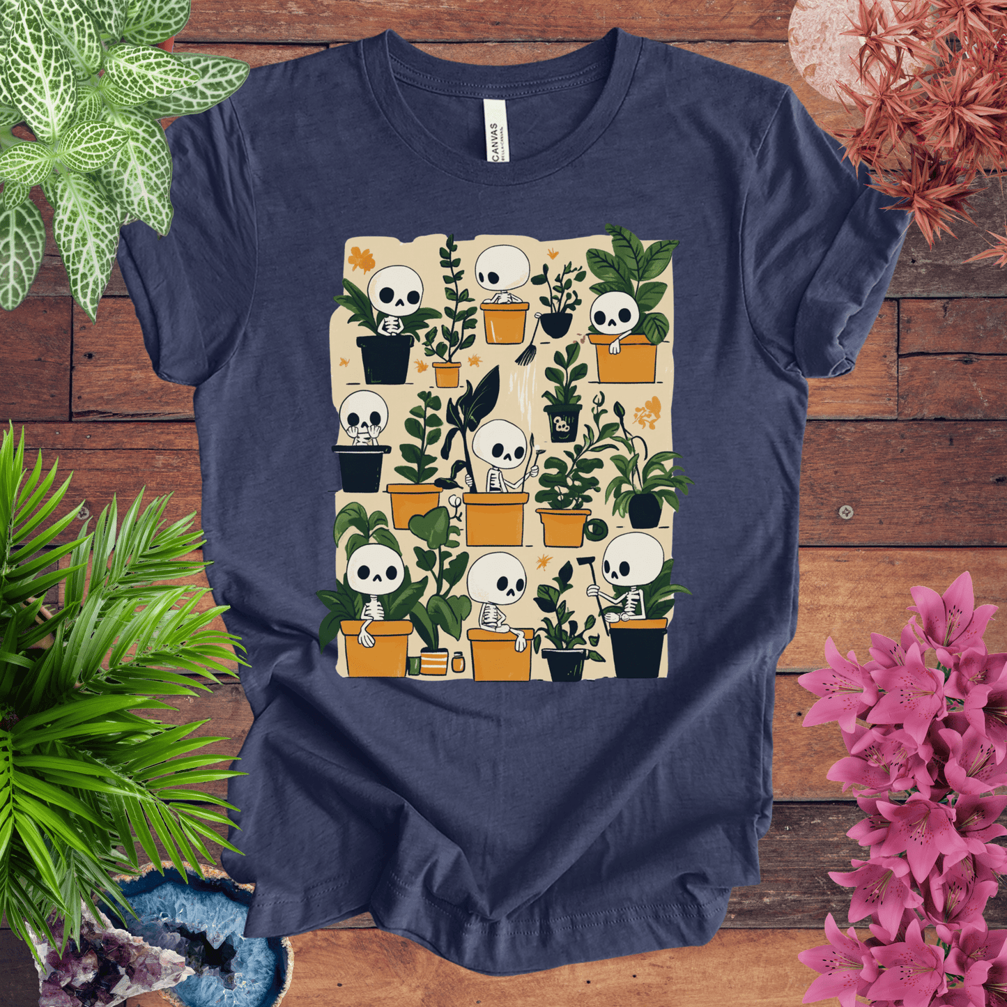 Printify T-Shirt Heather Navy / S Bone to Pick with My Plants T-Shirt