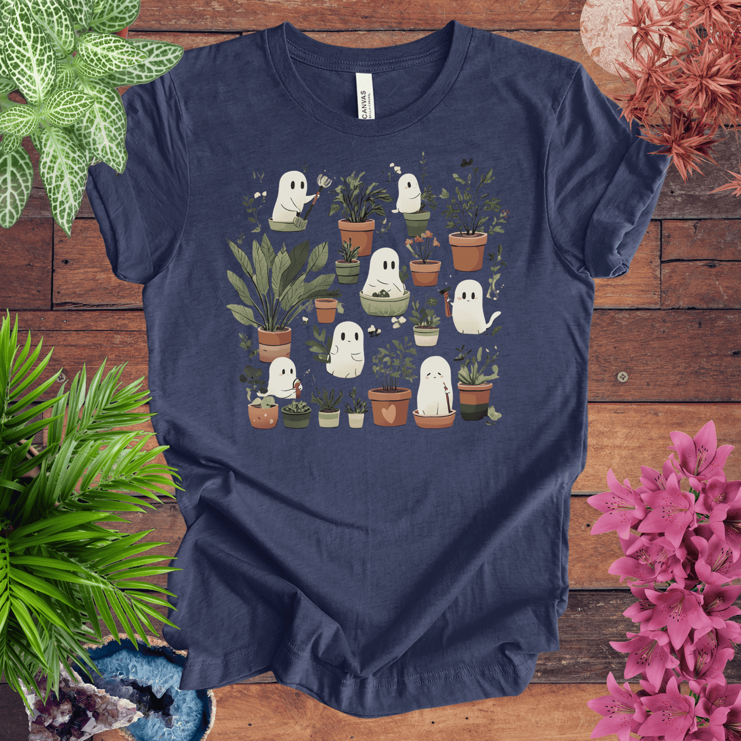 Printify T-Shirt Heather Navy / S Boo-tanical Garden T-Shirt