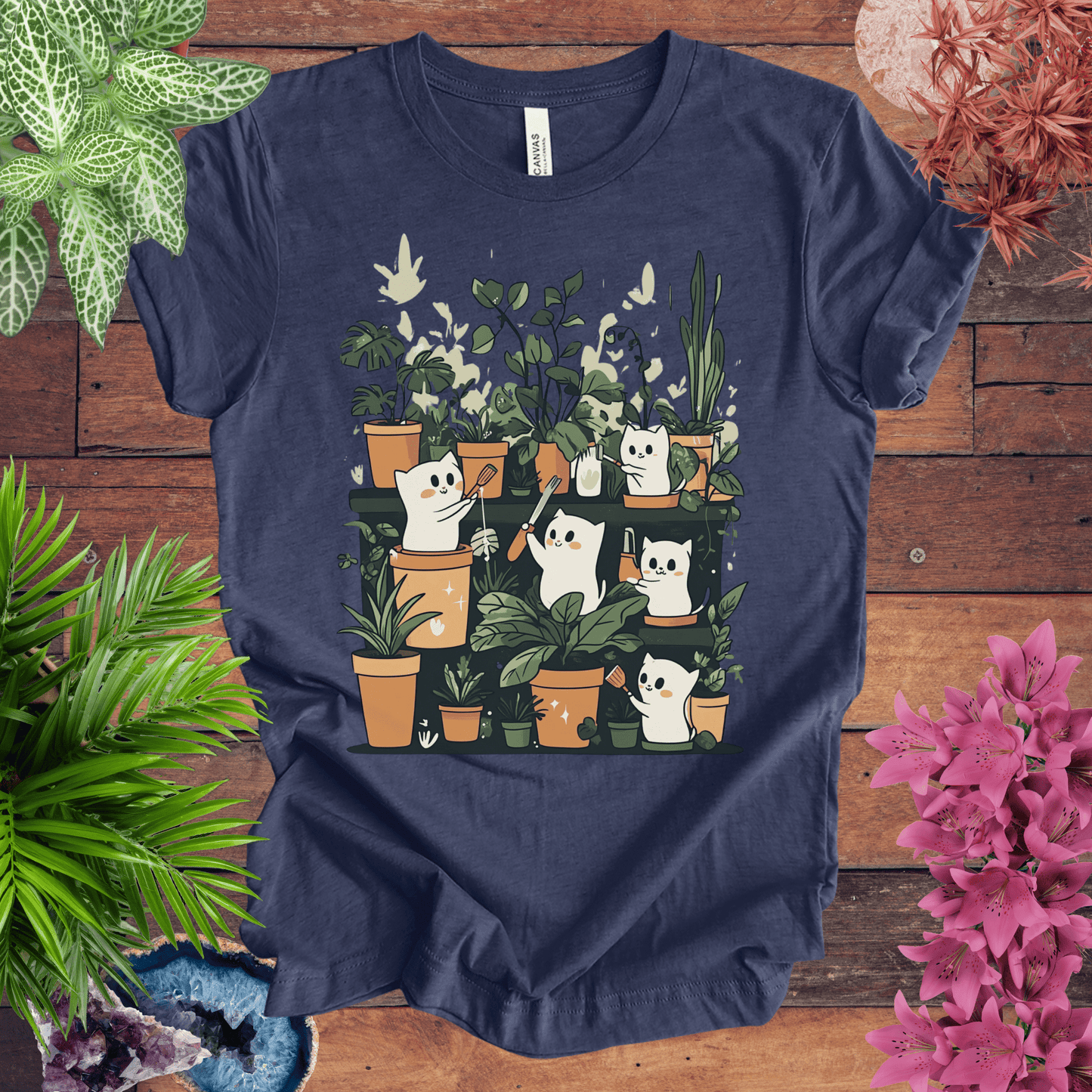 Printify T-Shirt Heather Navy / S Boo-tiful Houseplants T-Shirt