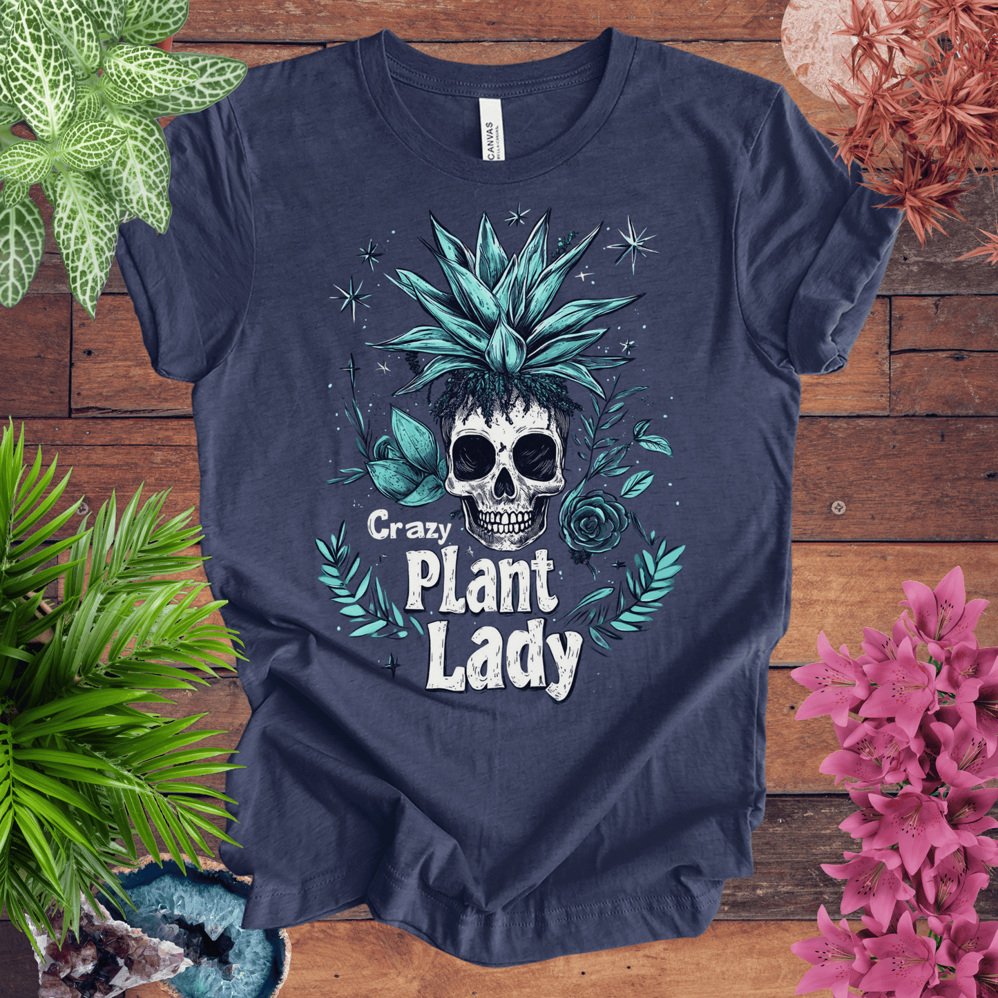 Printify T-Shirt Heather Navy / S Crazy Plant Lady T-Shirt
