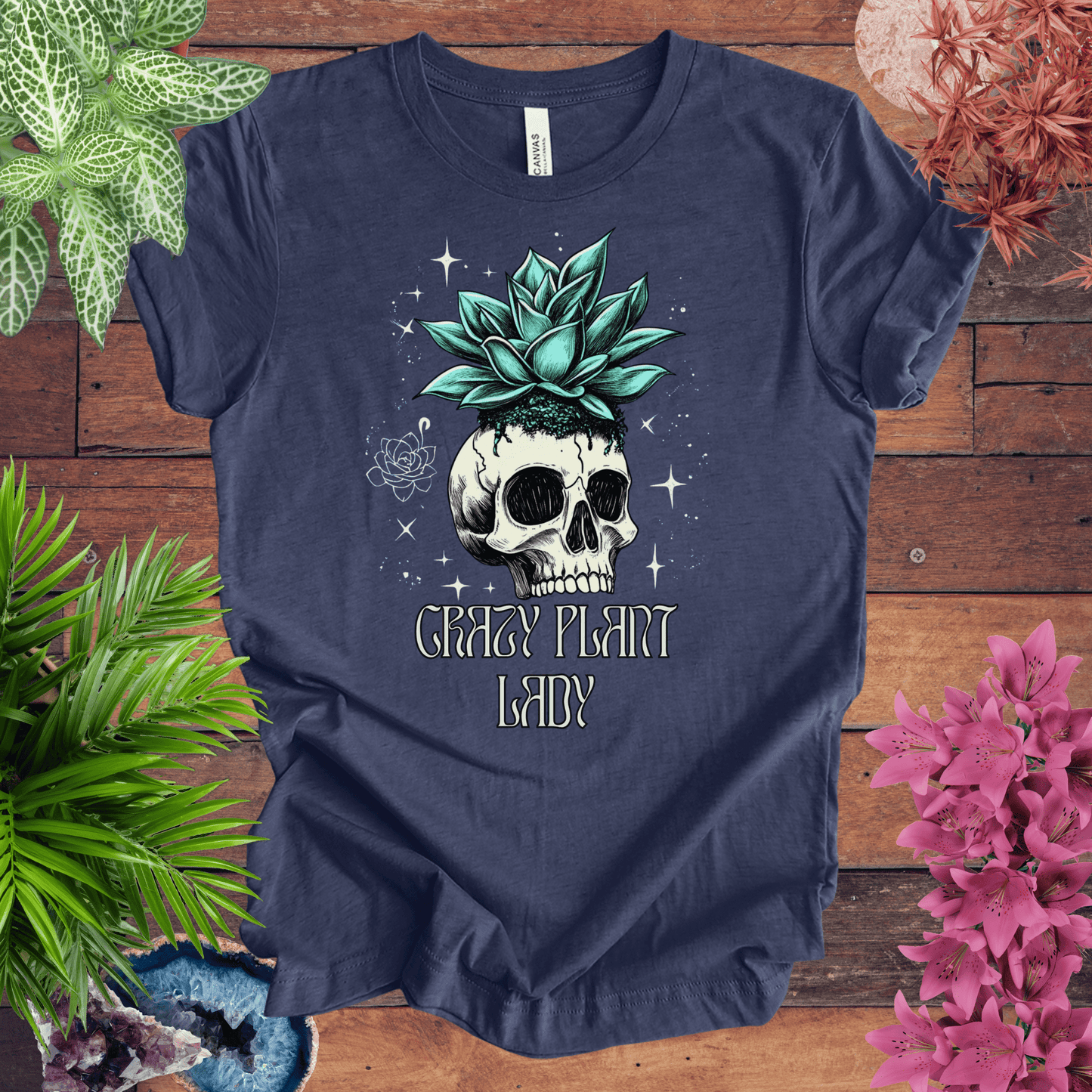 Printify T-Shirt Heather Navy / S Crazy Plant Lady T-Shirt