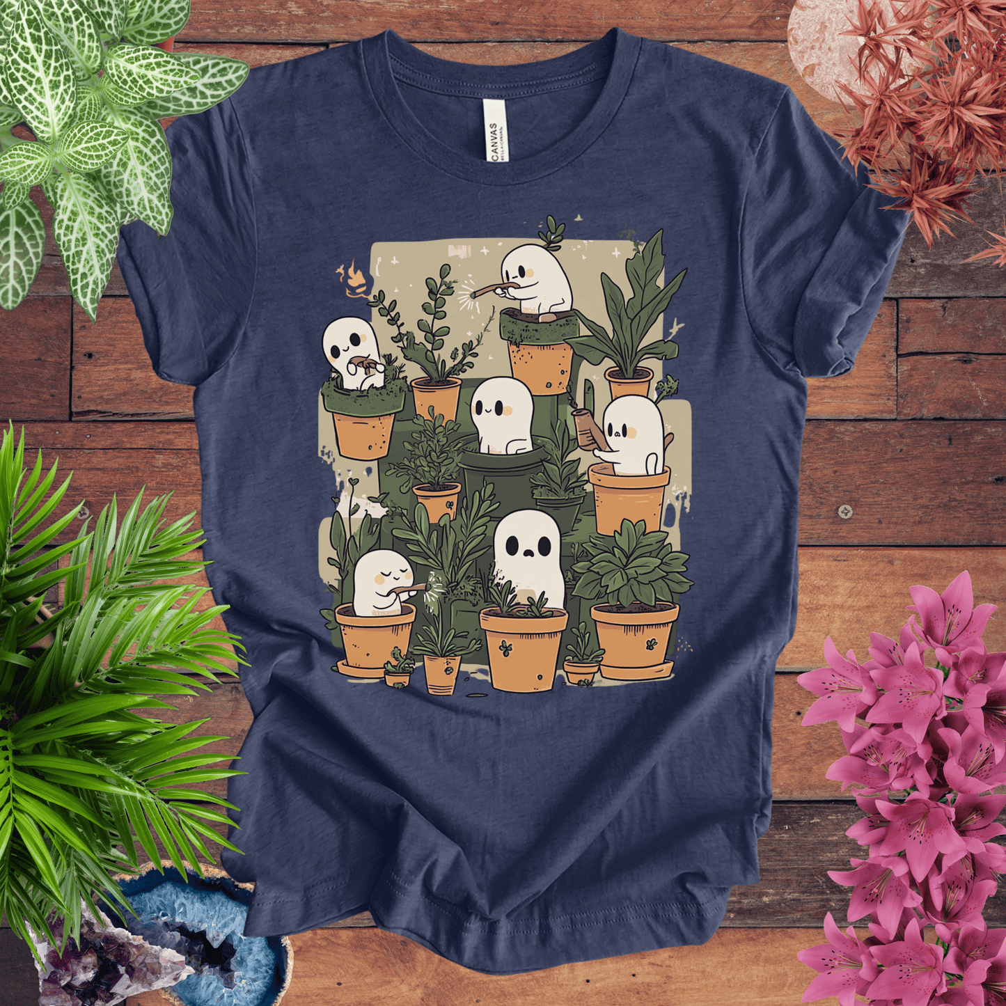 Printify T-Shirt Heather Navy / S Haunted Garden Vibes T-Shirt