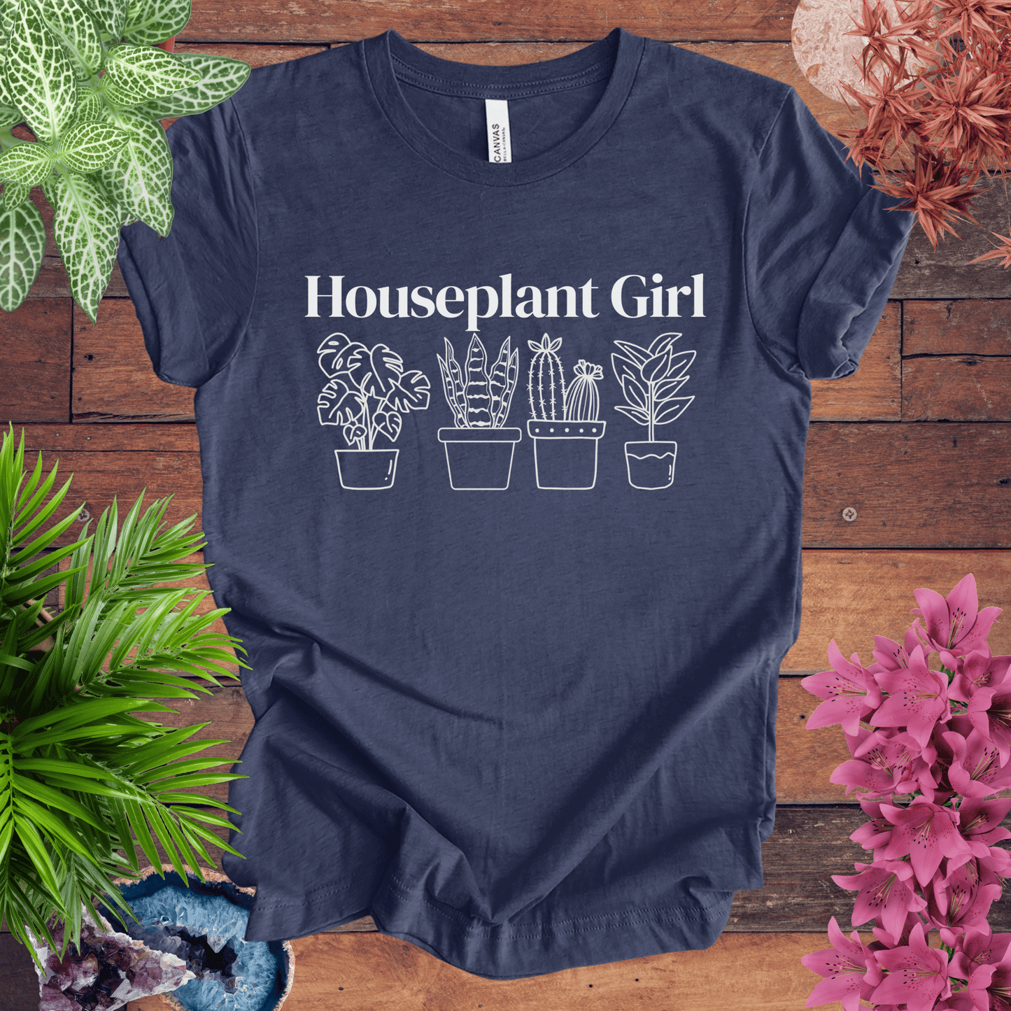 Printify T-Shirt Heather Navy / S Houseplant Girl T-Shirt