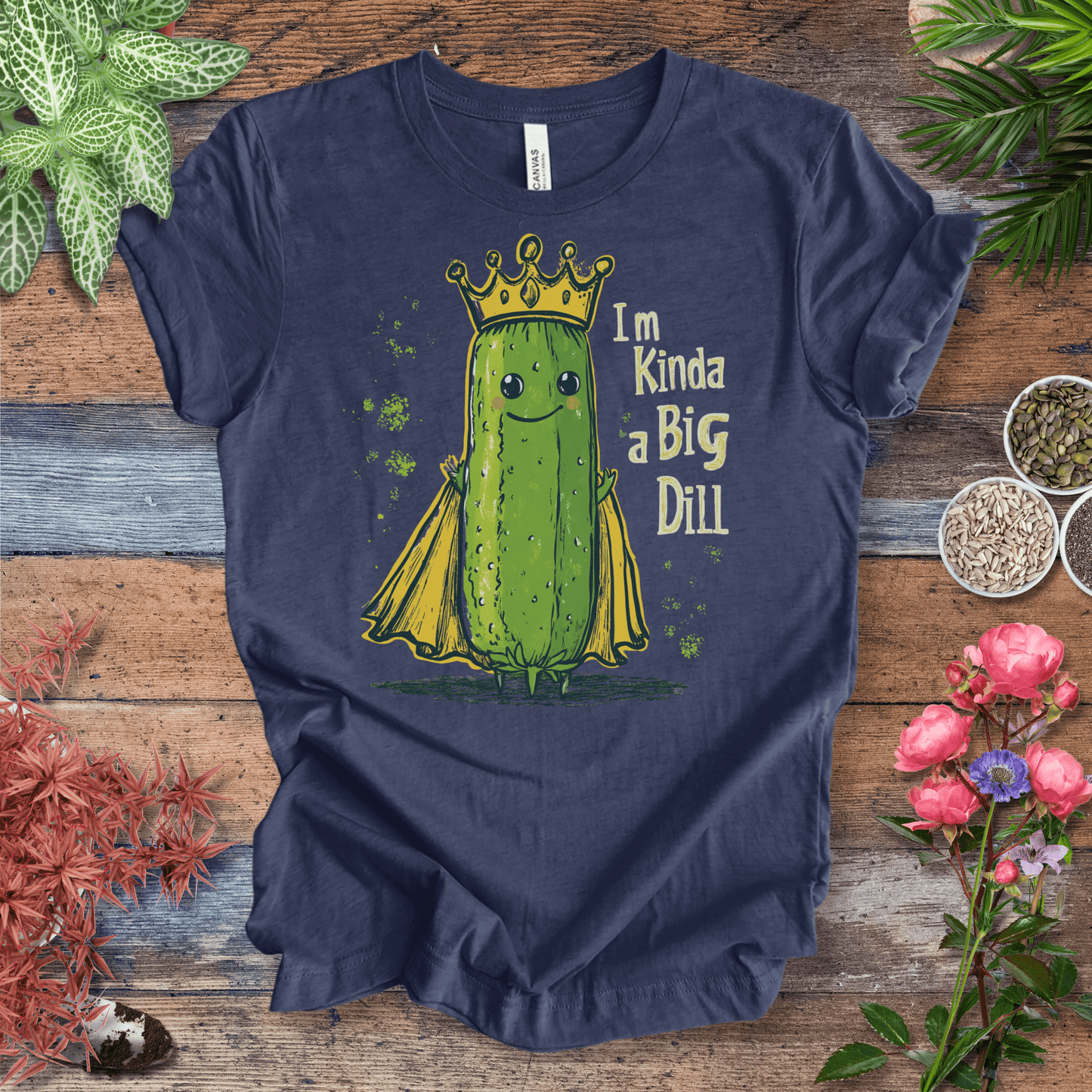 Printify T-Shirt Heather Navy / S I’m Kinda a Big Dill – Pickle Royalty T-Shirt