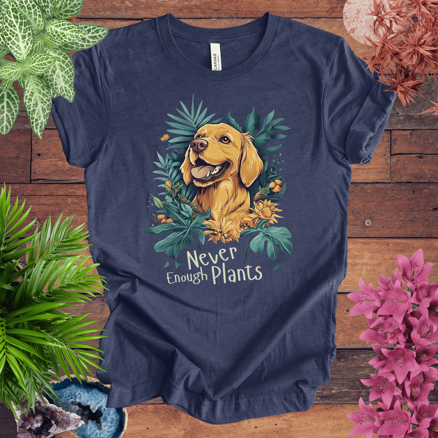 Printify T-Shirt Heather Navy / S Never Enough Plants - Labrador Retriever Edition T-Shirt