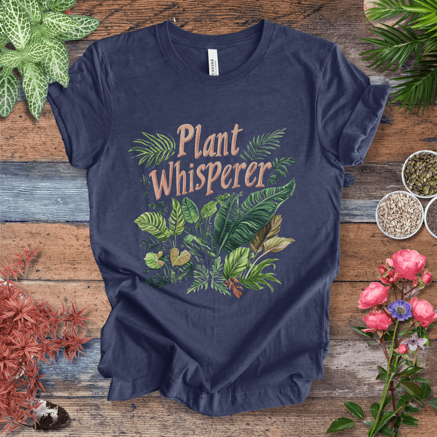 Printify T-Shirt Heather Navy / S Plant Whisperer Tropical Luxe Jungle T-Shirt