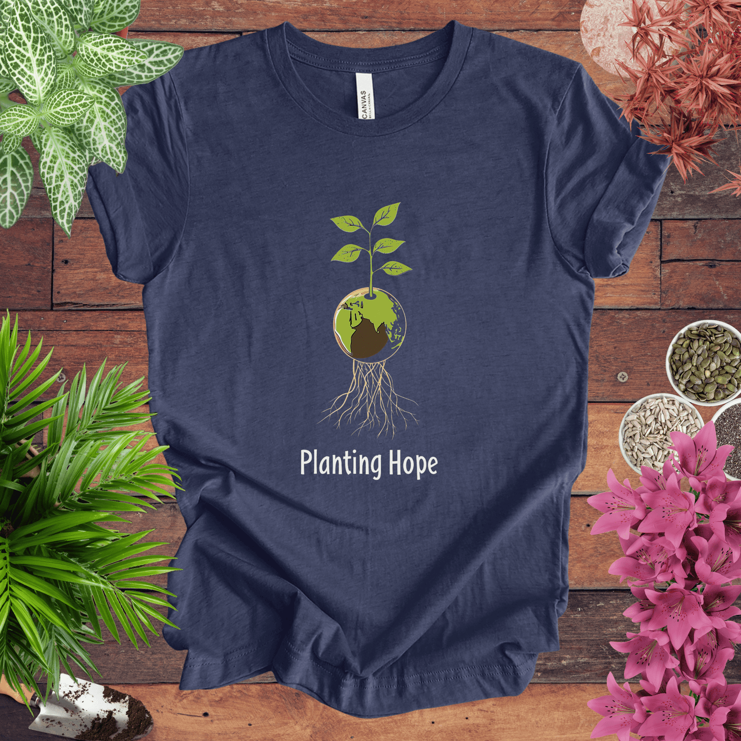 Printify T-Shirt Heather Navy / S Planting Hope T-Shirt