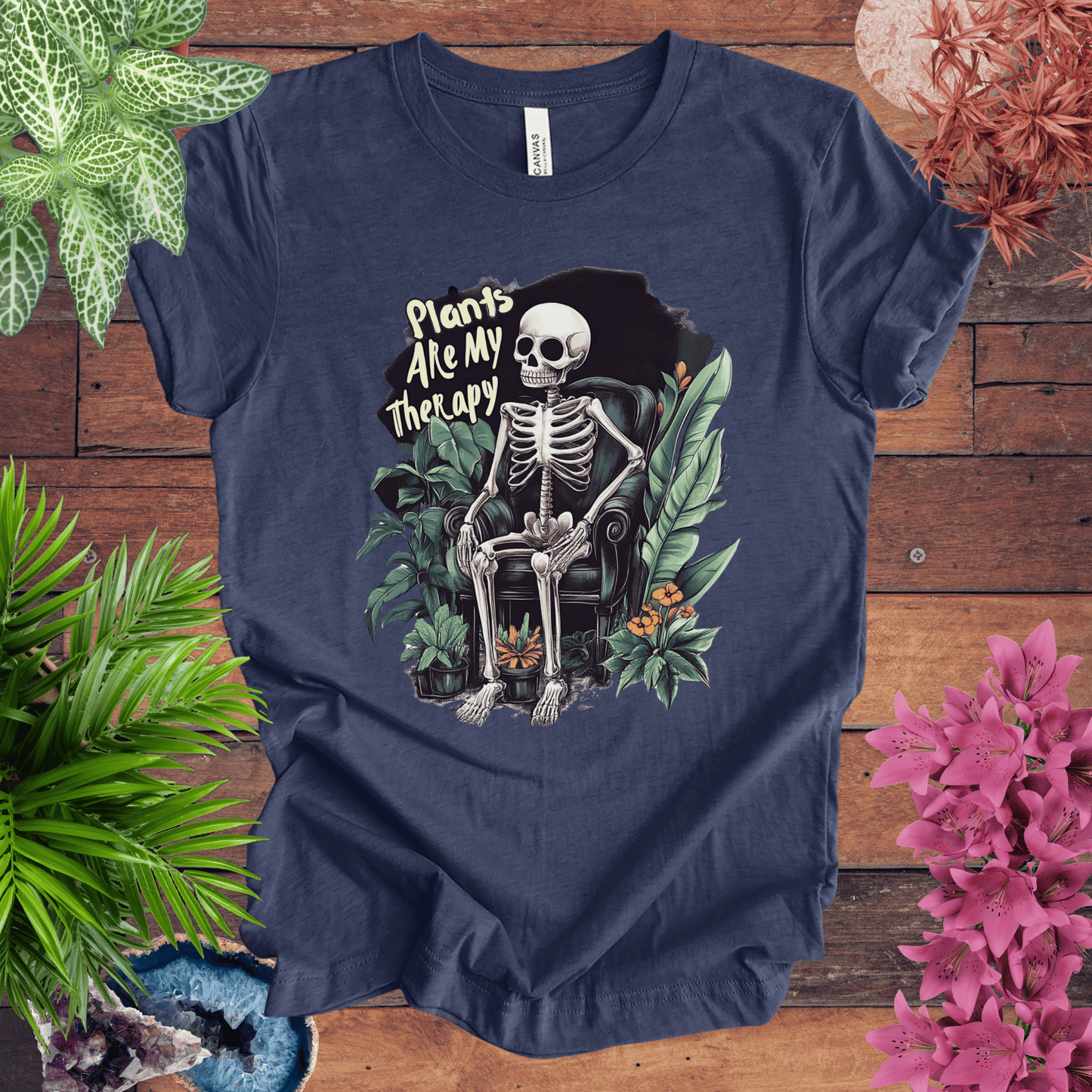 Printify T-Shirt Heather Navy / S Plants Are My Therapy T-Shirt