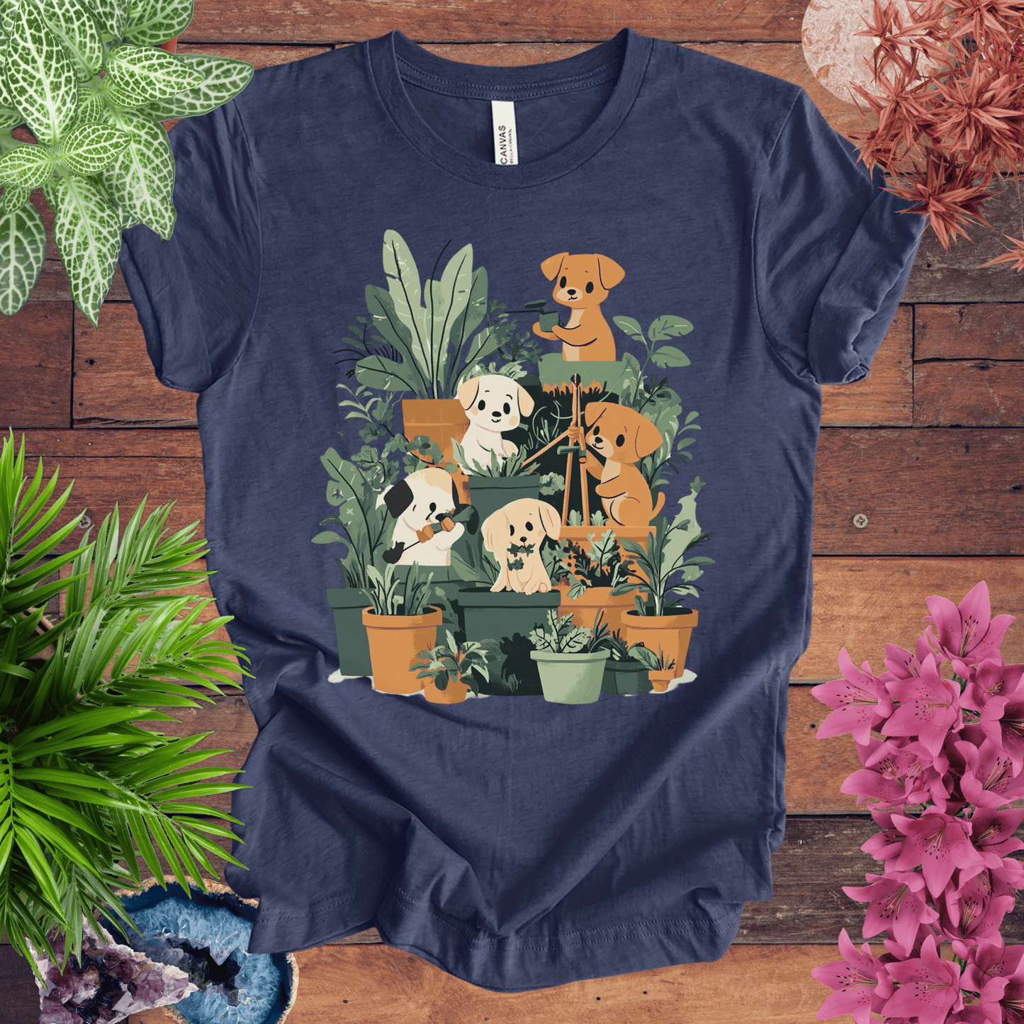 Printify T-Shirt Heather Navy / S Puppy Plant Squad T-Shirt