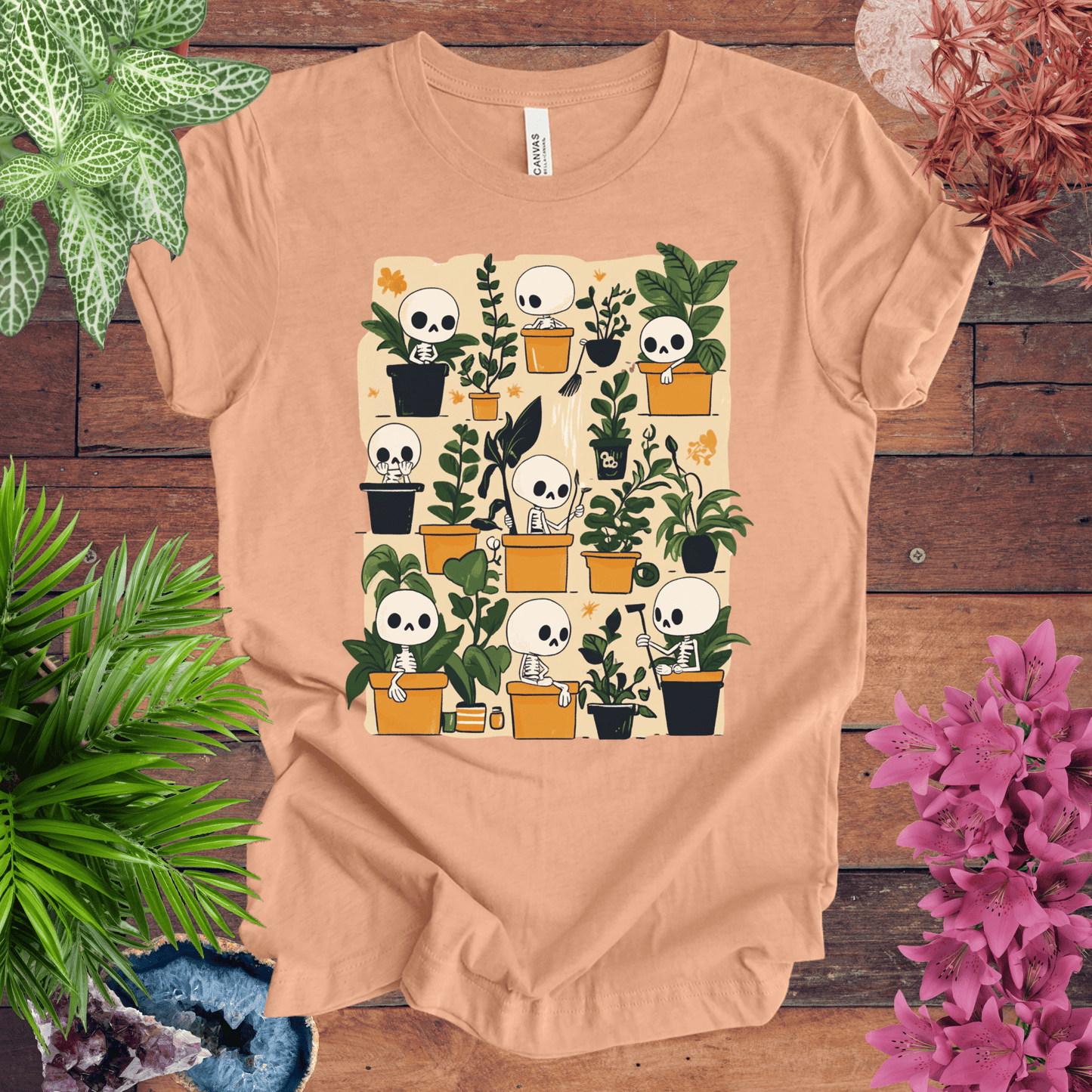 Printify T-Shirt Heather Peach / S Bone to Pick with My Plants T-Shirt