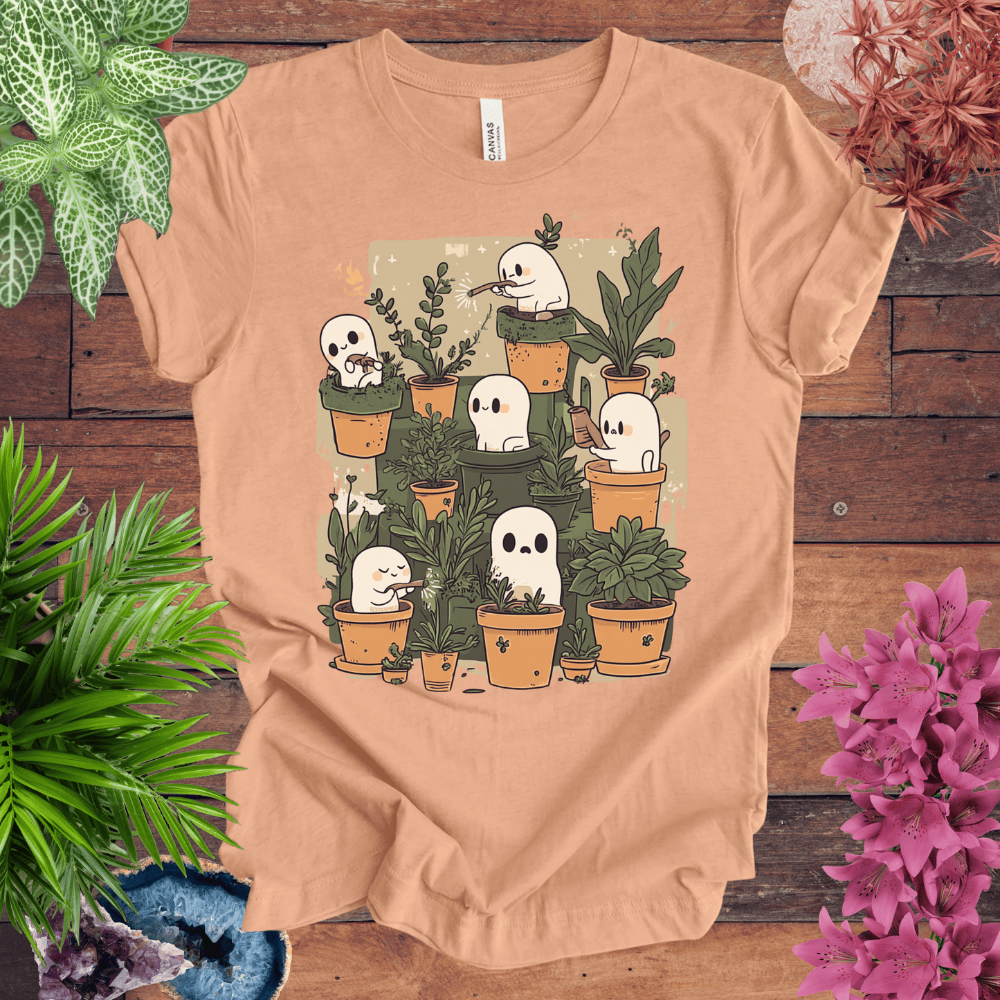 Printify T-Shirt Heather Peach / S Haunted Garden Vibes T-Shirt