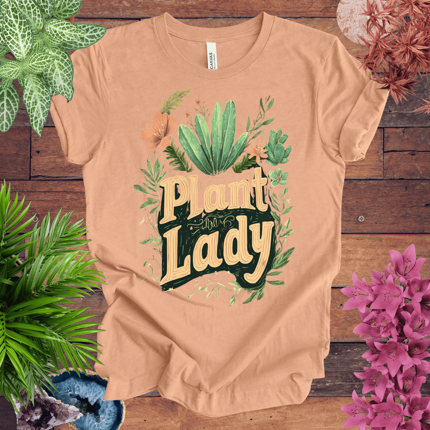 Printify T-Shirt Heather Peach / S Plant Lady T-Shirt