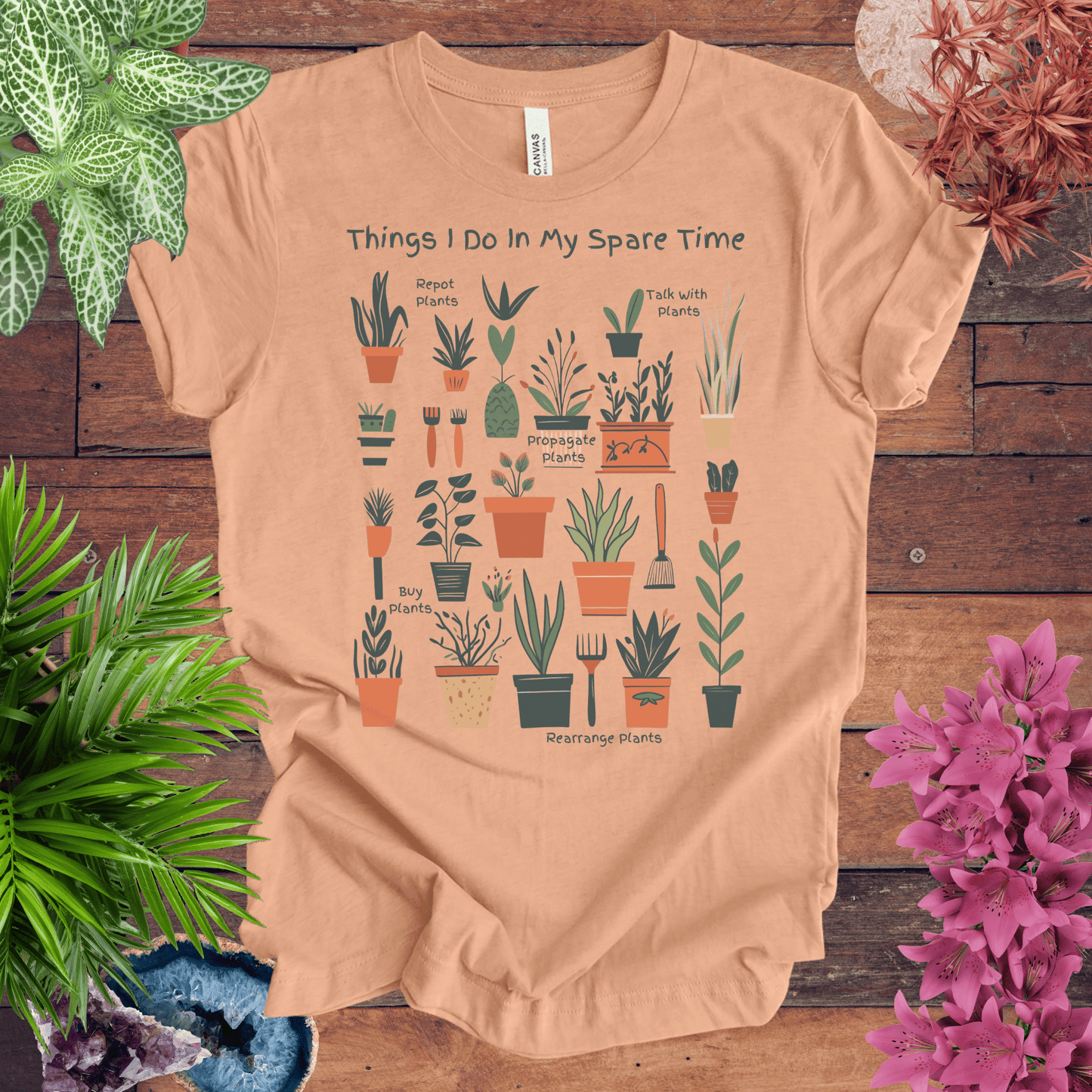 Printify T-Shirt Heather Peach / S Things I Do in My Spare Time - Detailed Edition T-Shirt
