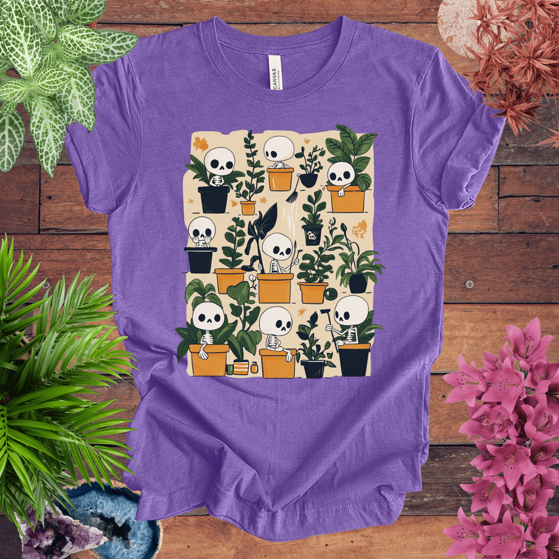 Printify T-Shirt Heather Team Purple / S Bone to Pick with My Plants T-Shirt