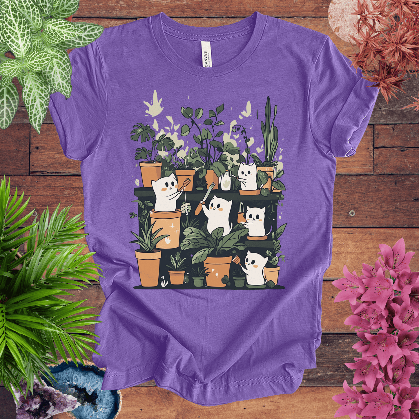 Printify T-Shirt Heather Team Purple / S Boo-tiful Houseplants T-Shirt