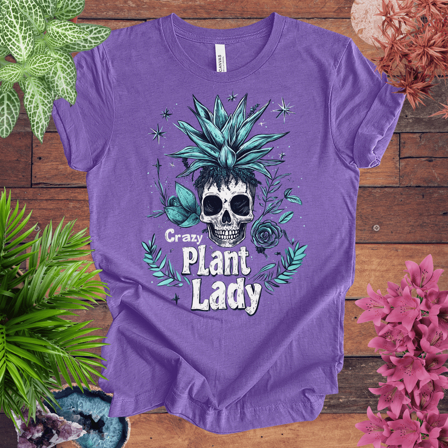 Printify T-Shirt Heather Team Purple / S Crazy Plant Lady T-Shirt