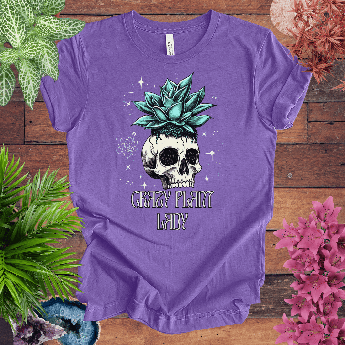 Printify T-Shirt Heather Team Purple / S Crazy Plant Lady T-Shirt