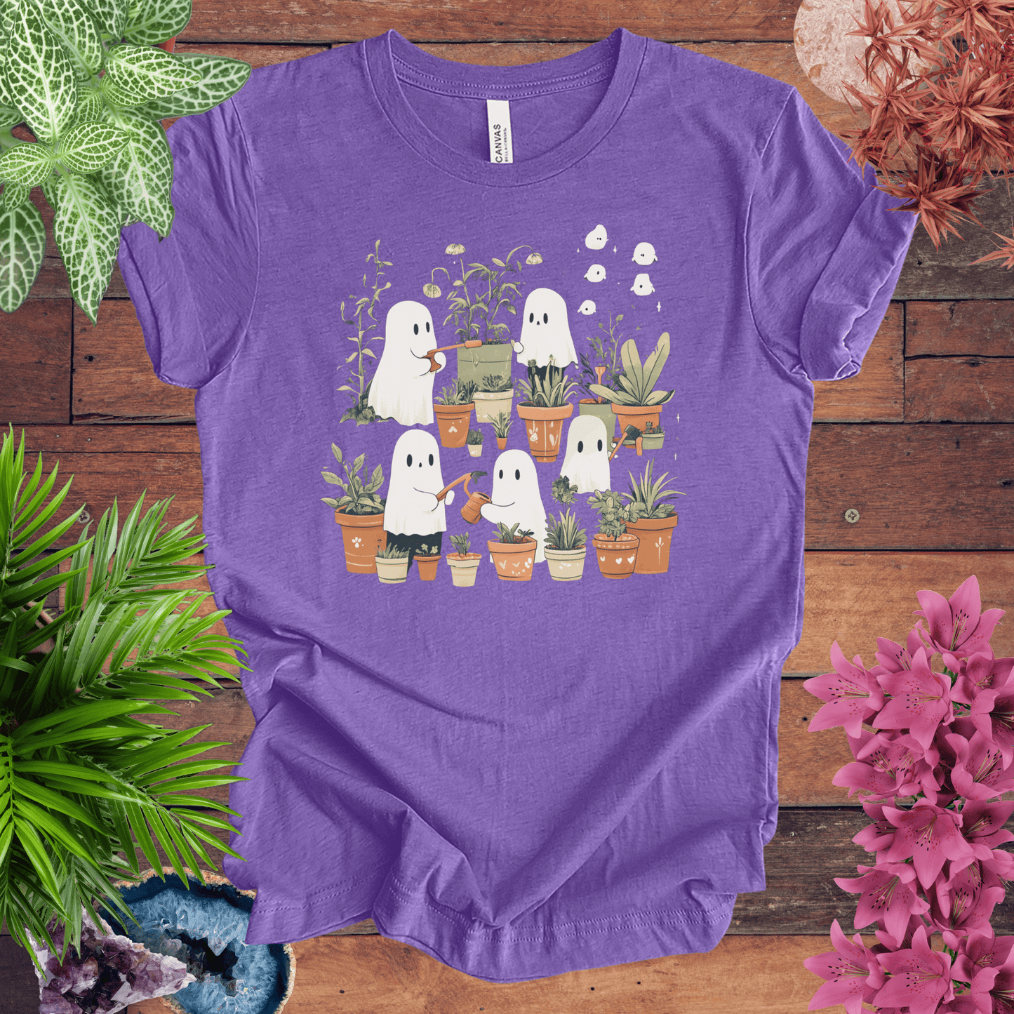 Printify T-Shirt Heather Team Purple / S Haunted by Houseplants T-Shirt