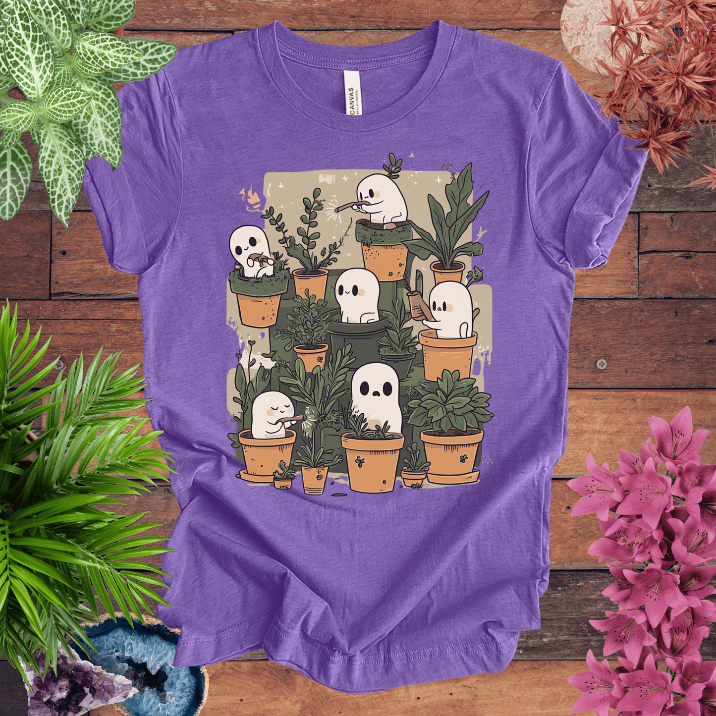 Printify T-Shirt Heather Team Purple / S Haunted Garden Vibes T-Shirt