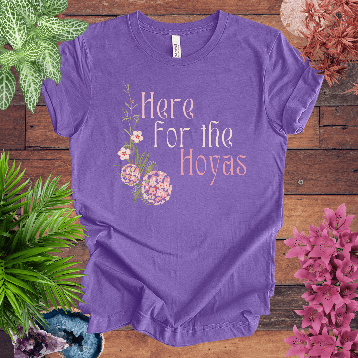 Printify T-Shirt Heather Team Purple / S Here for the Hoyas T-Shirt