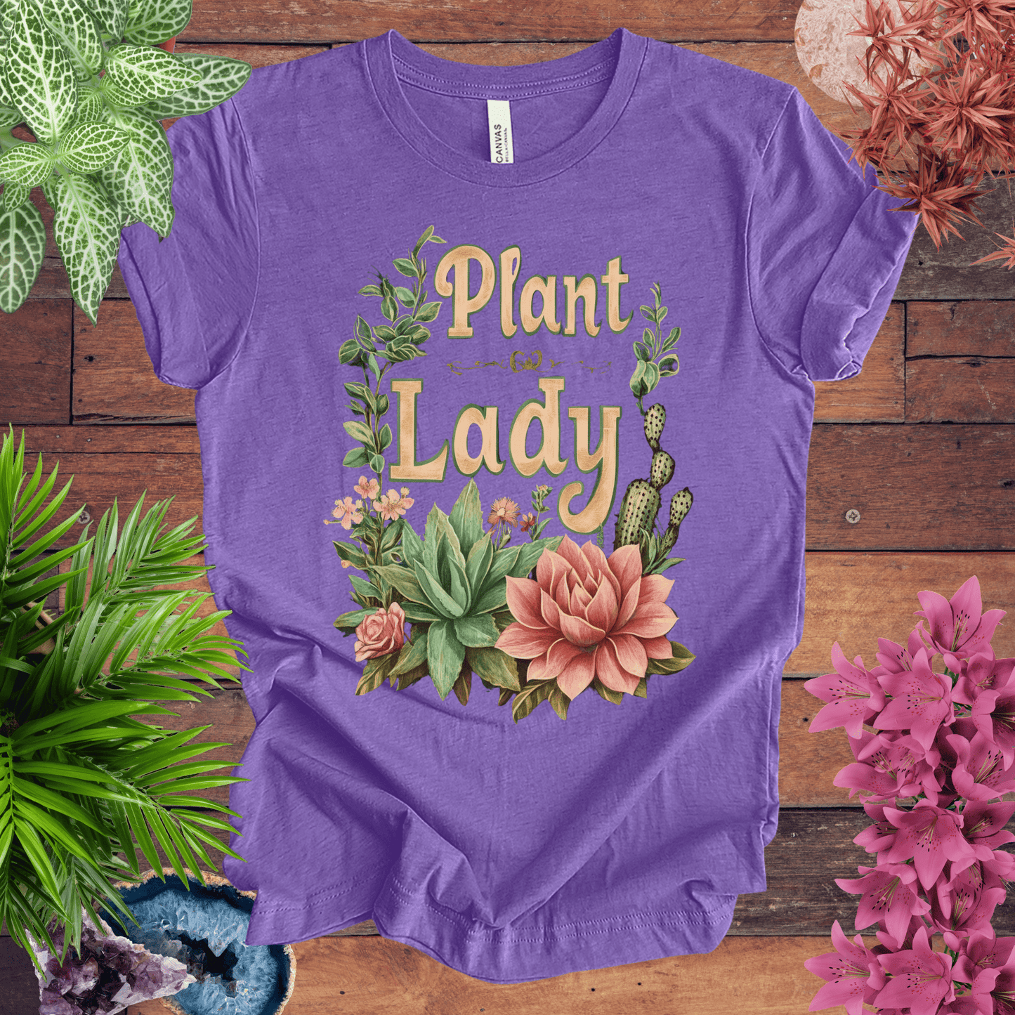 Printify T-Shirt Heather Team Purple / S Plant Lady T-Shirt