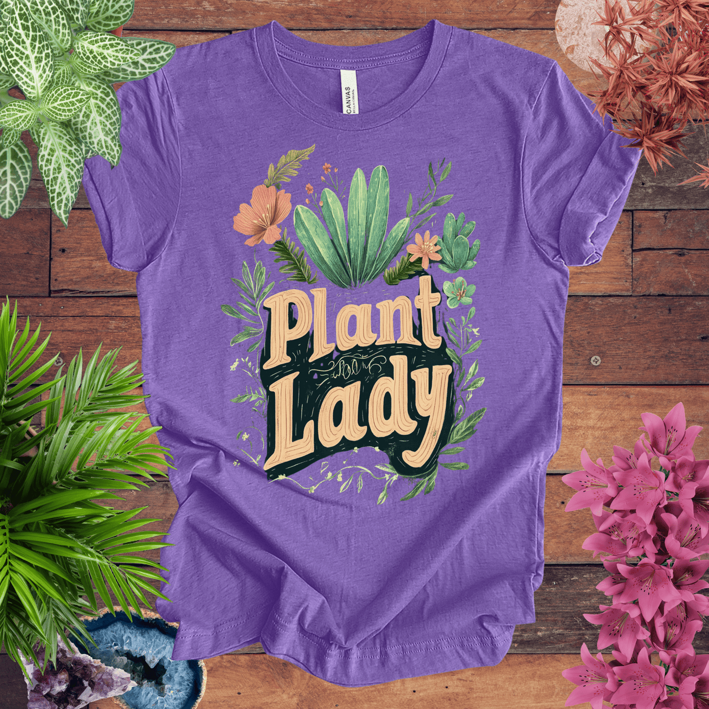 Printify T-Shirt Heather Team Purple / S Plant Lady T-Shirt