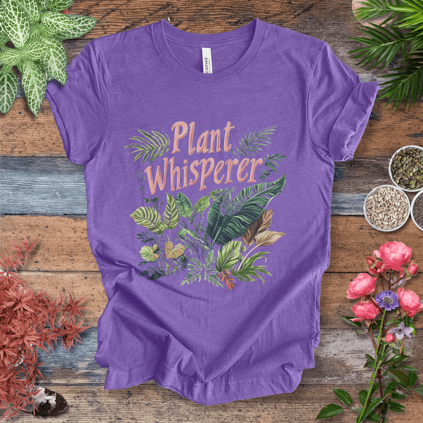 Printify T-Shirt Heather Team Purple / S Plant Whisperer Tropical Luxe Jungle T-Shirt