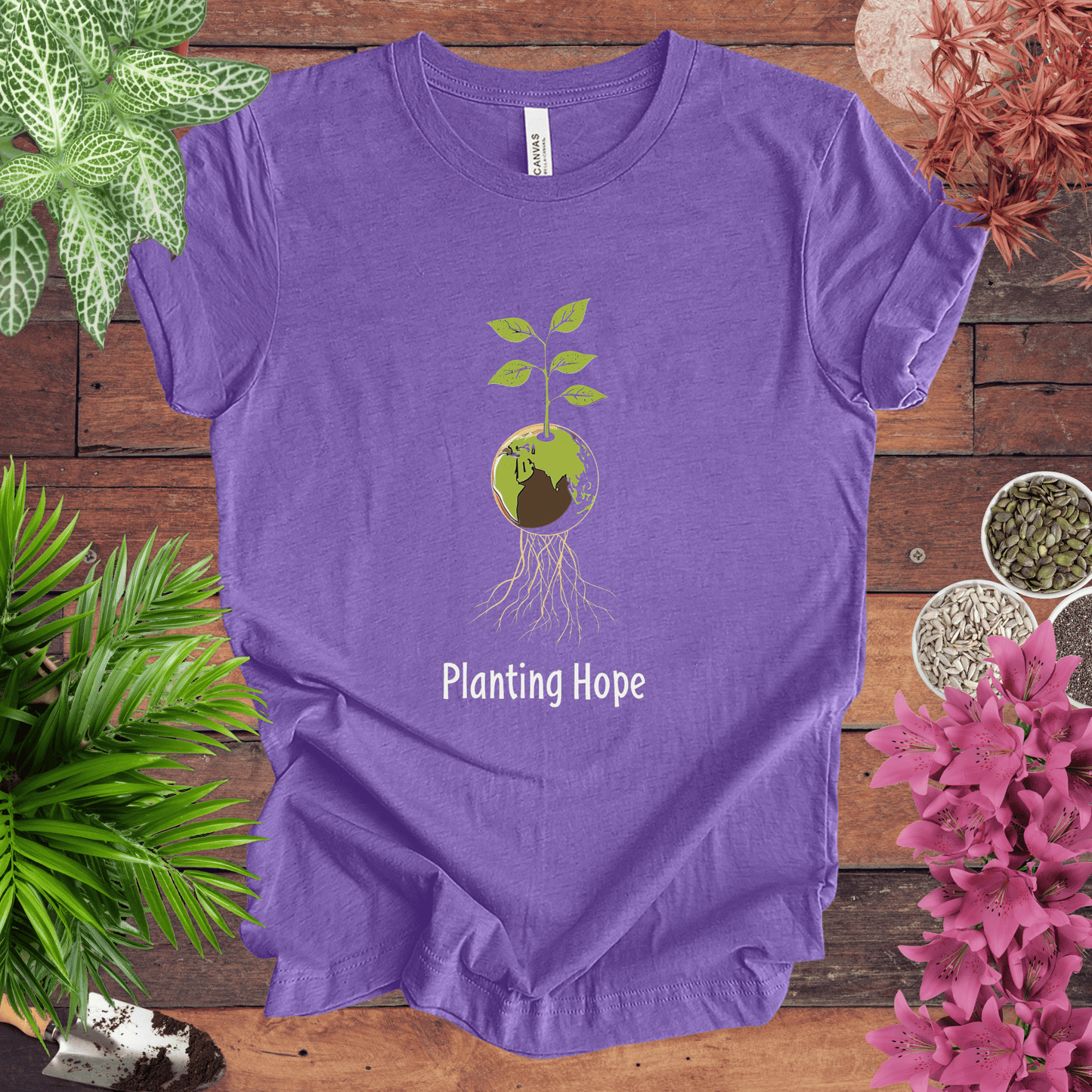 Printify T-Shirt Heather Team Purple / S Planting Hope T-Shirt