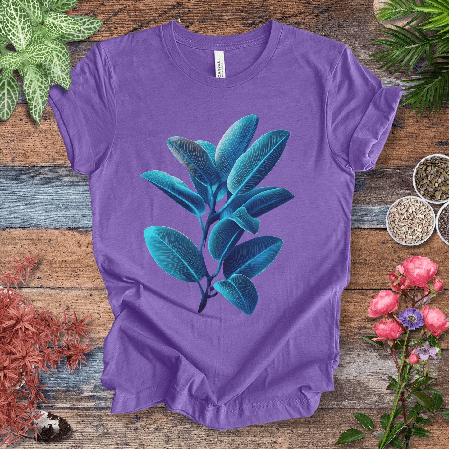 Printify T-Shirt Heather Team Purple / S Rubber Tree Plant Aesthetic T-Shirt