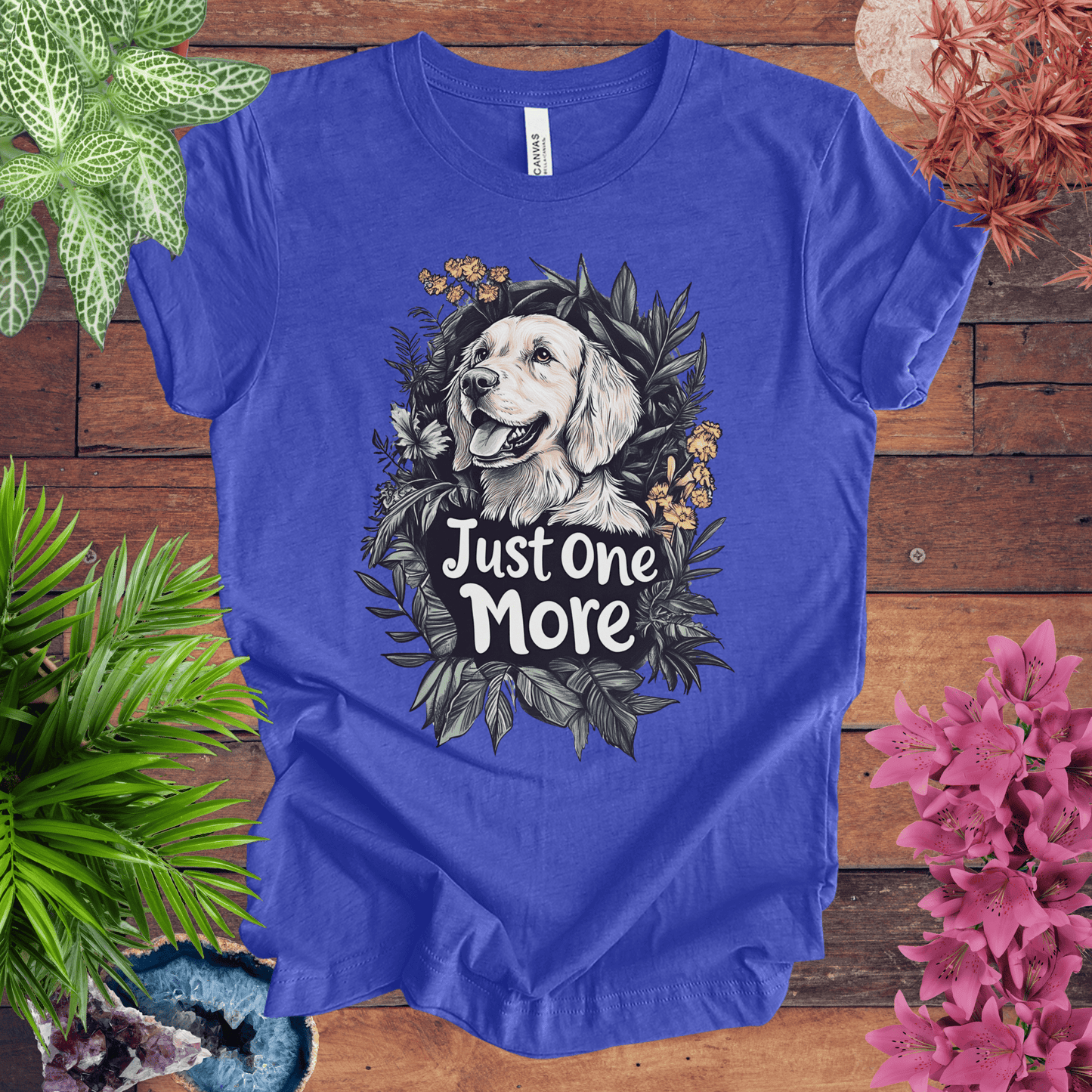 Printify T-Shirt Heather True Royal / S Just One More - Golden Retriever Edition T-Shirt