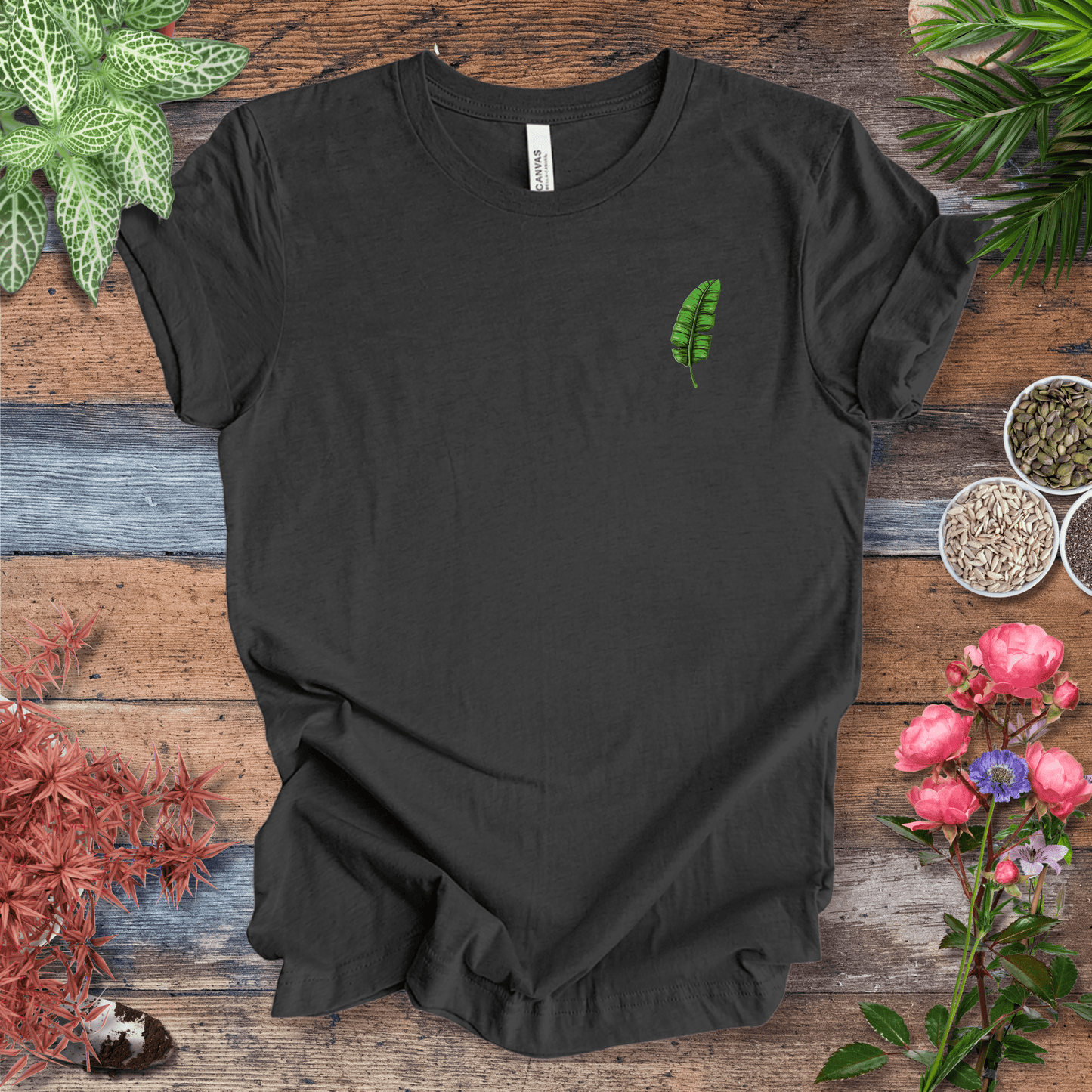 Printify T-Shirt Minimal Tropical Banana Leaf T-Shirt