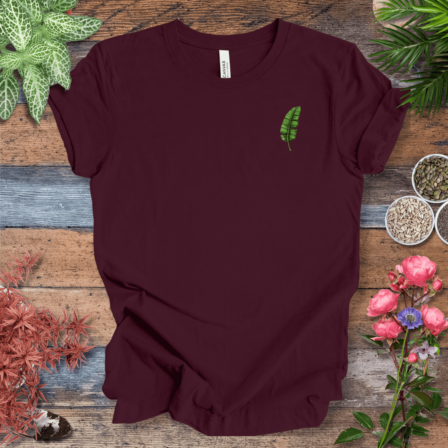Printify T-Shirt Minimal Tropical Banana Leaf T-Shirt