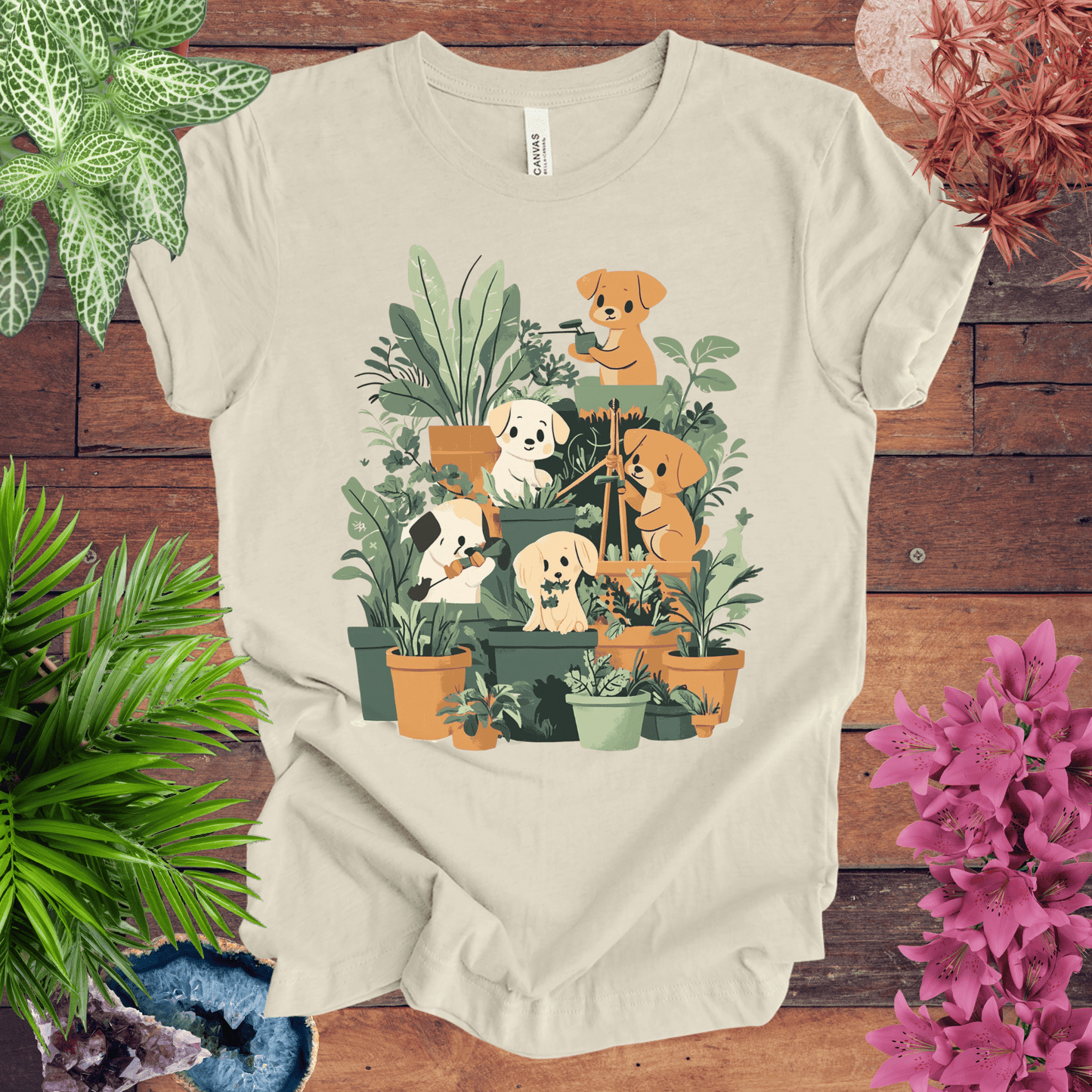 Printify T-Shirt Natural / S Puppy Plant Squad T-Shirt
