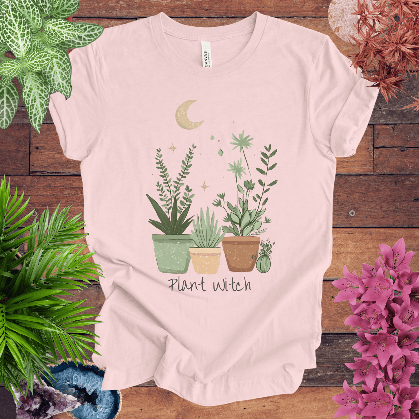 Printify T-Shirt Soft Pink / S Plant Witch - Moonlit Garden T-Shirt