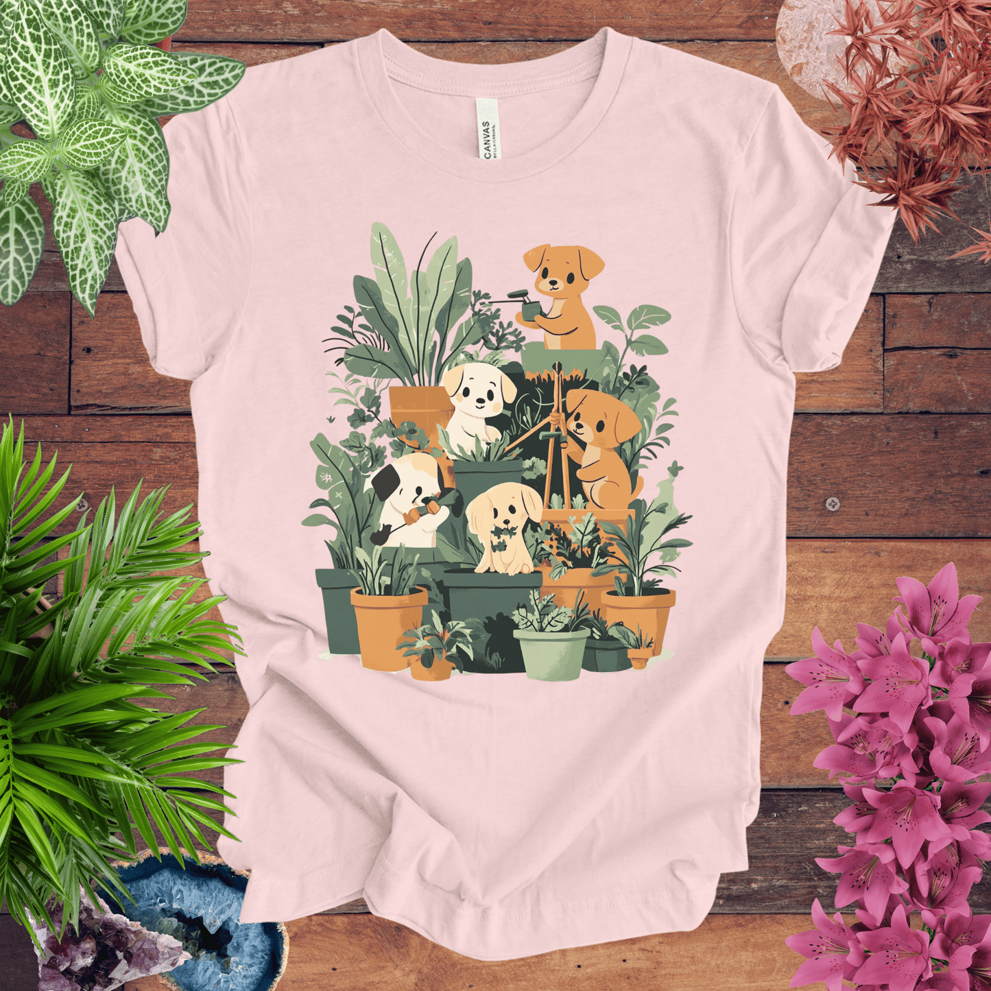 Printify T-Shirt Soft Pink / S Puppy Plant Squad T-Shirt
