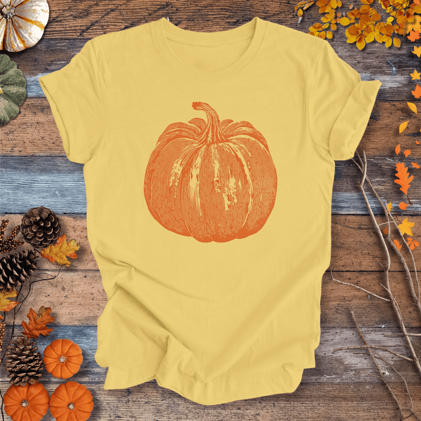 Printify T-Shirt Solid Banana Cream / S Pumpkin Vibes Fall T-Shirt | Unisex Cotton Tee