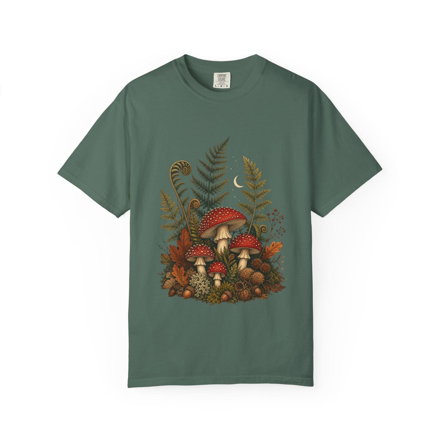 Autumn Mushroom Fern T-Shirt in Ivory