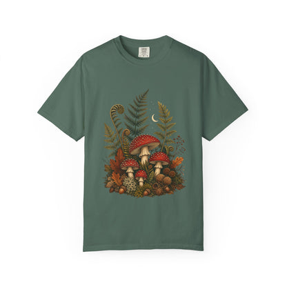 Autumn Mushroom Fern T-Shirt in Ivory