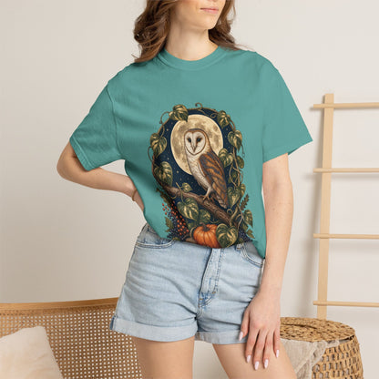 Owl and Pothos T-Shirt in True Navy
