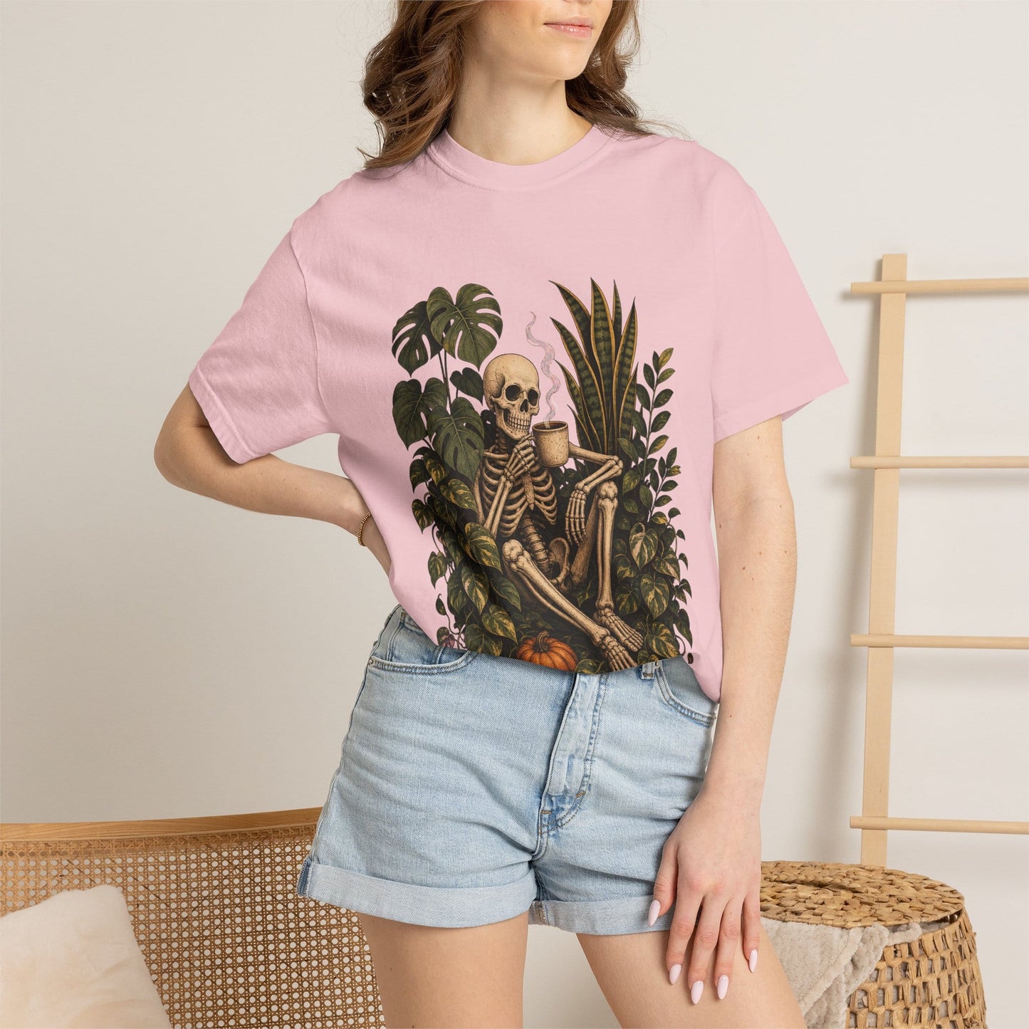 Skeleton Coffee Jungle T-Shirt in Berry