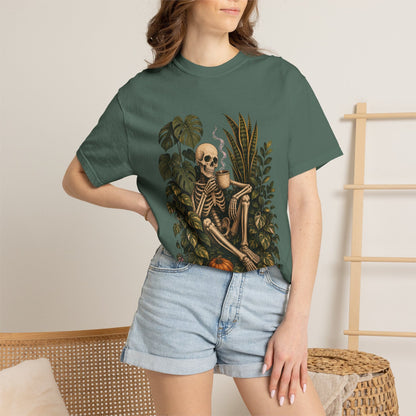 Skeleton Coffee Jungle T-Shirt in Blue Jean