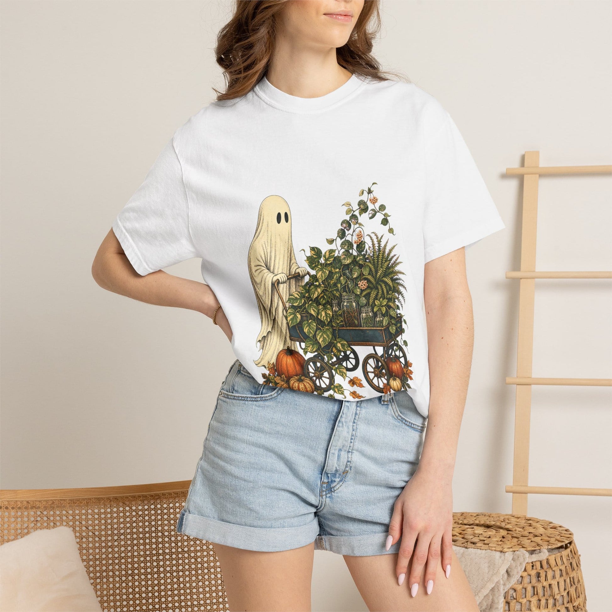 Ghost Plant Cart T-Shirt in Blue Spruce