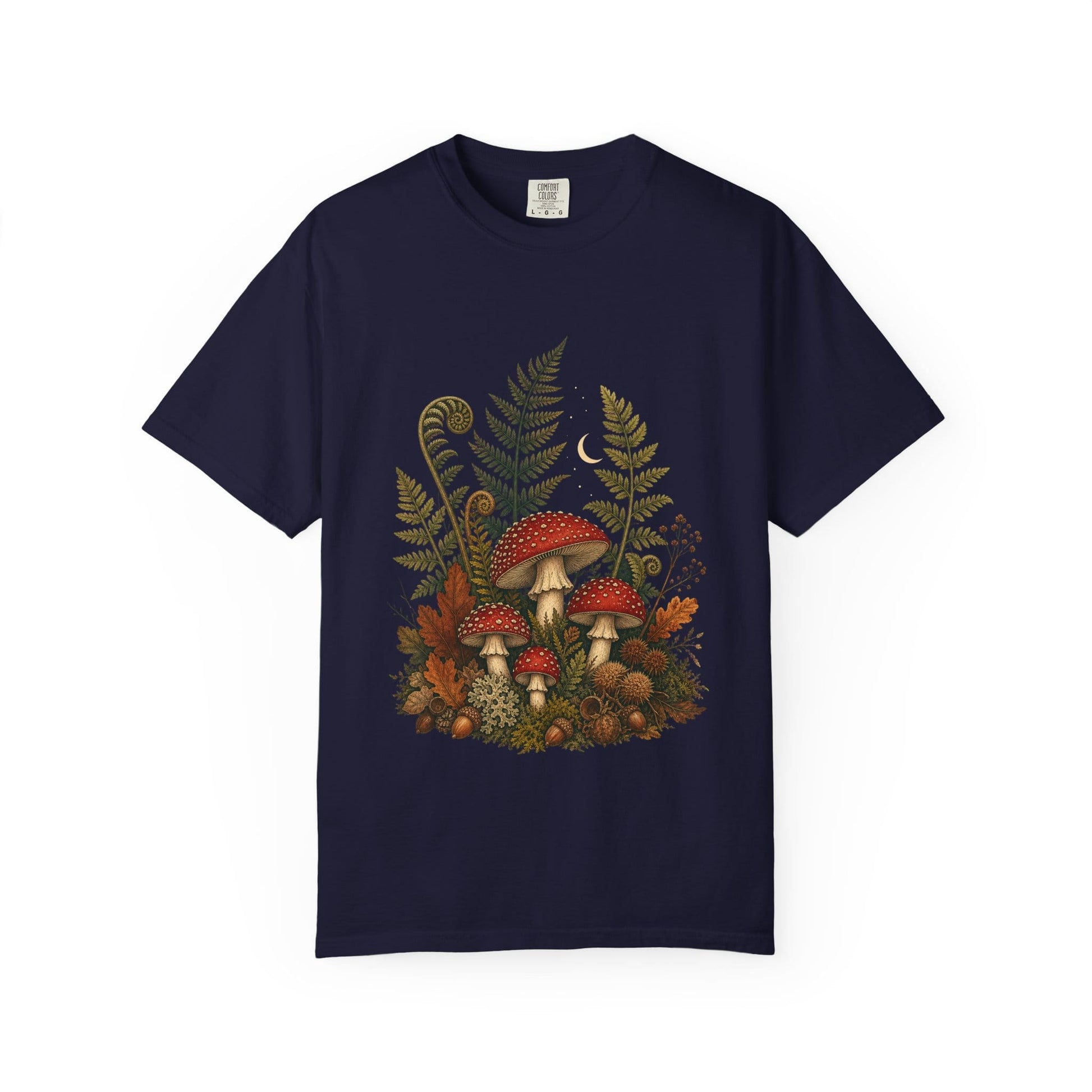 Autumn Mushroom Fern T-Shirt in Pepper