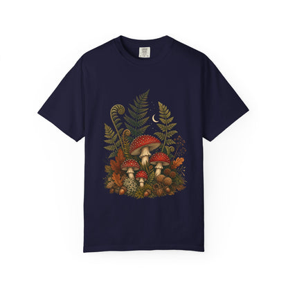 Autumn Mushroom Fern T-Shirt in Pepper