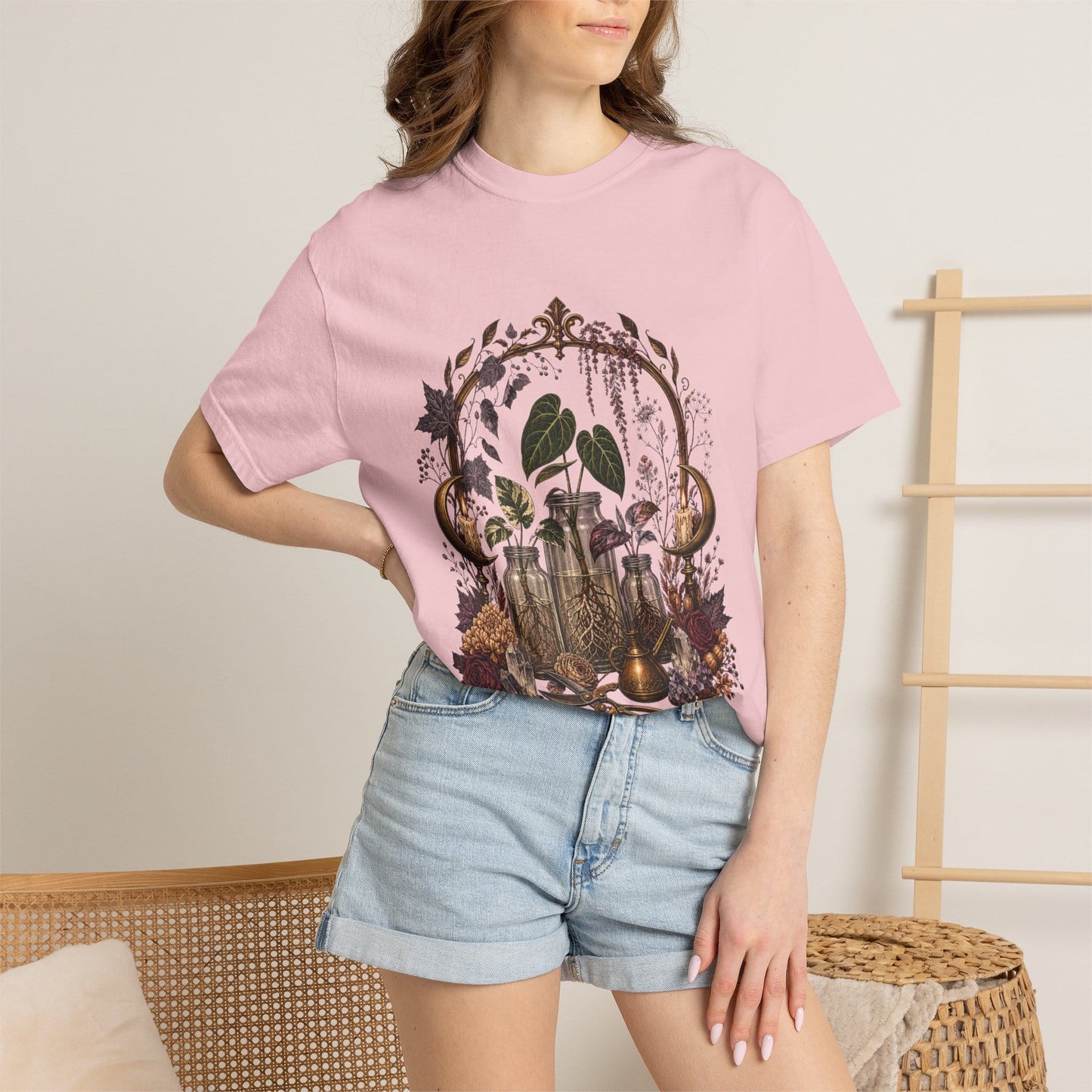 Witchy Propagation Altar T-Shirt in Berry