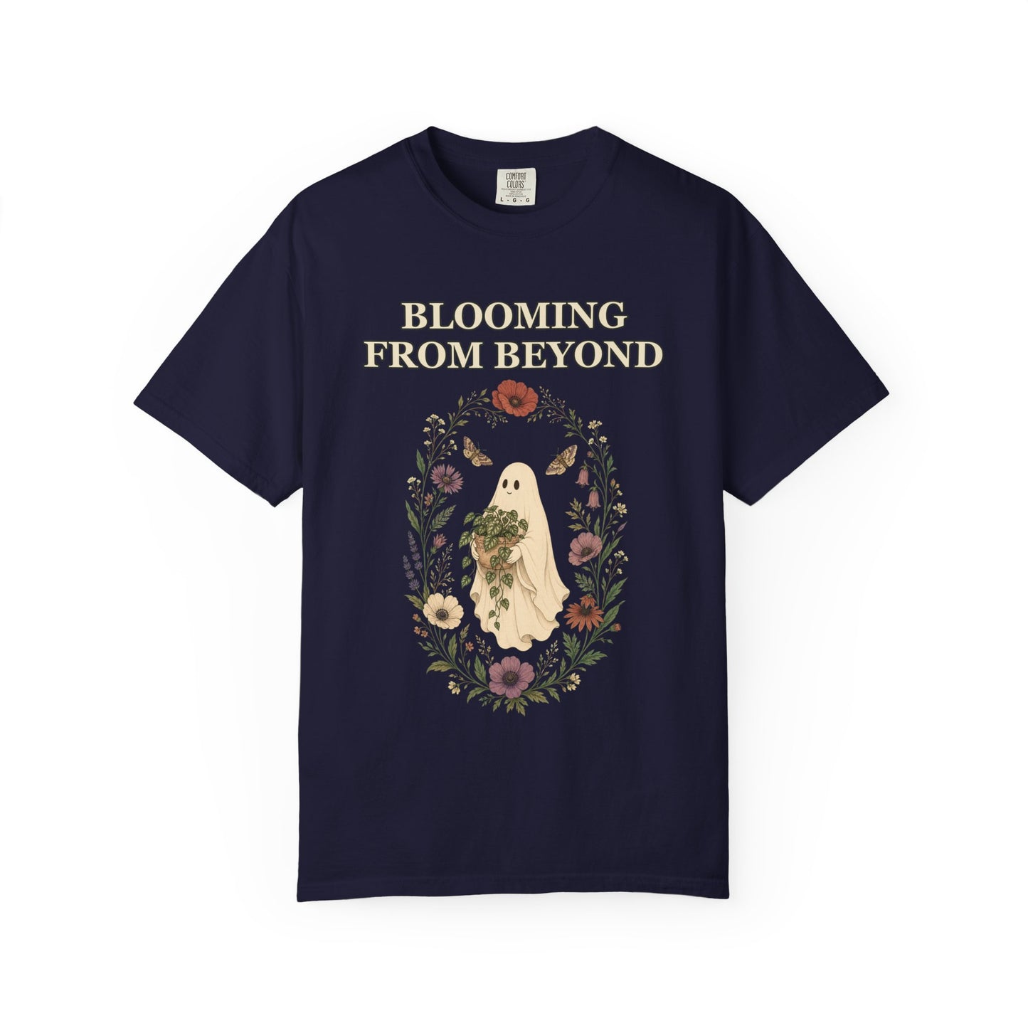 Floral Ghost Halloween Shirt - Cottagecore Plant Tee