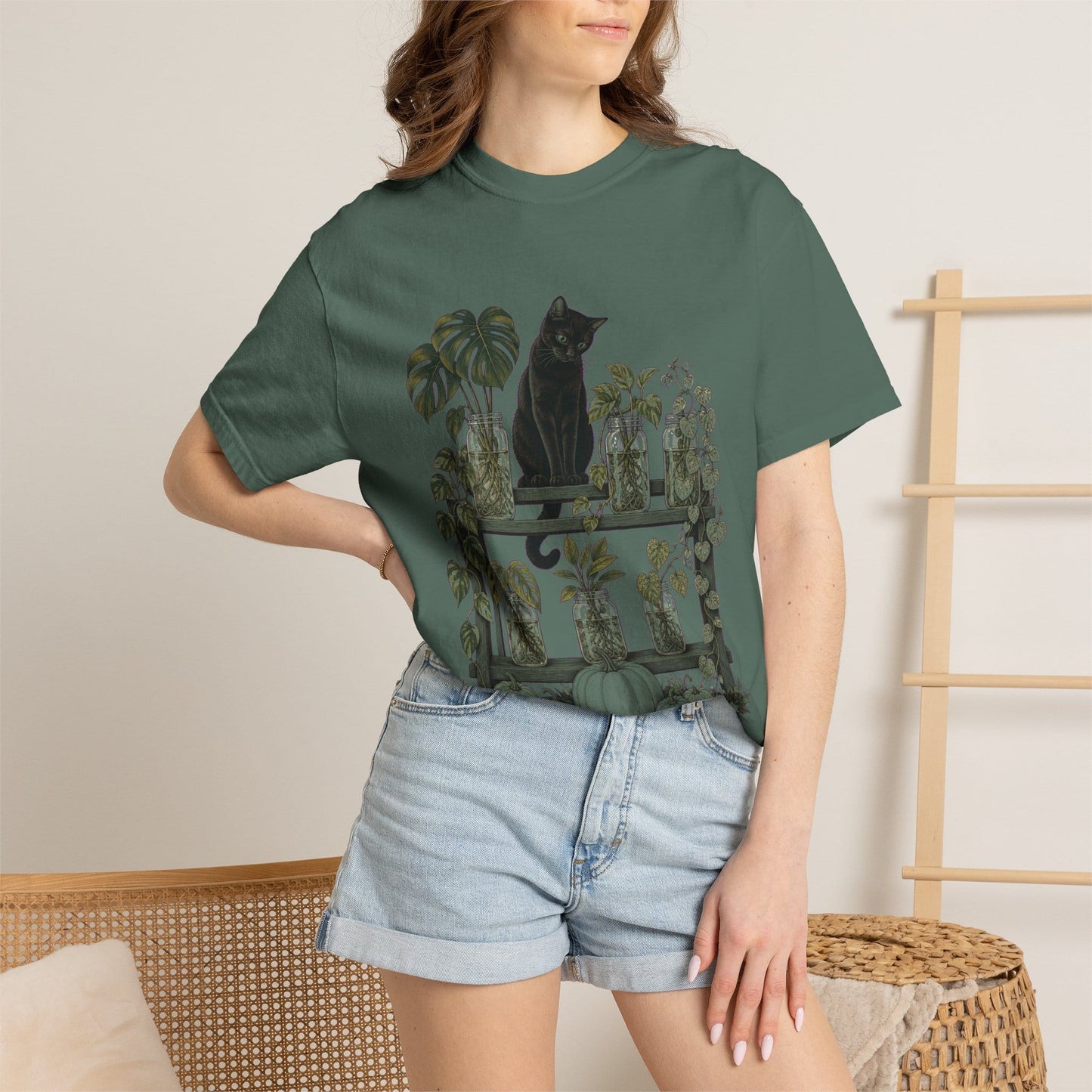 Cat Propagation Shelf T-Shirt in Blue Jean