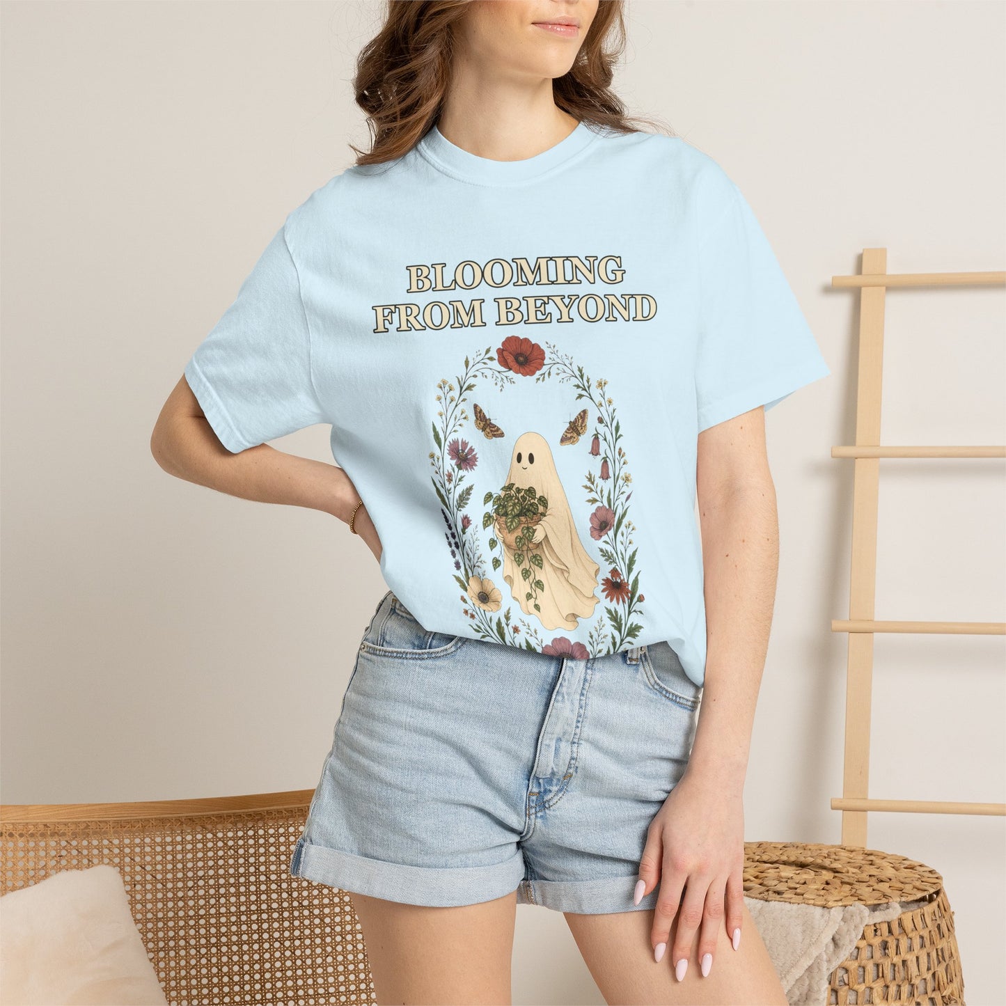 Floral Ghost Halloween Shirt - Cottagecore Plant Tee