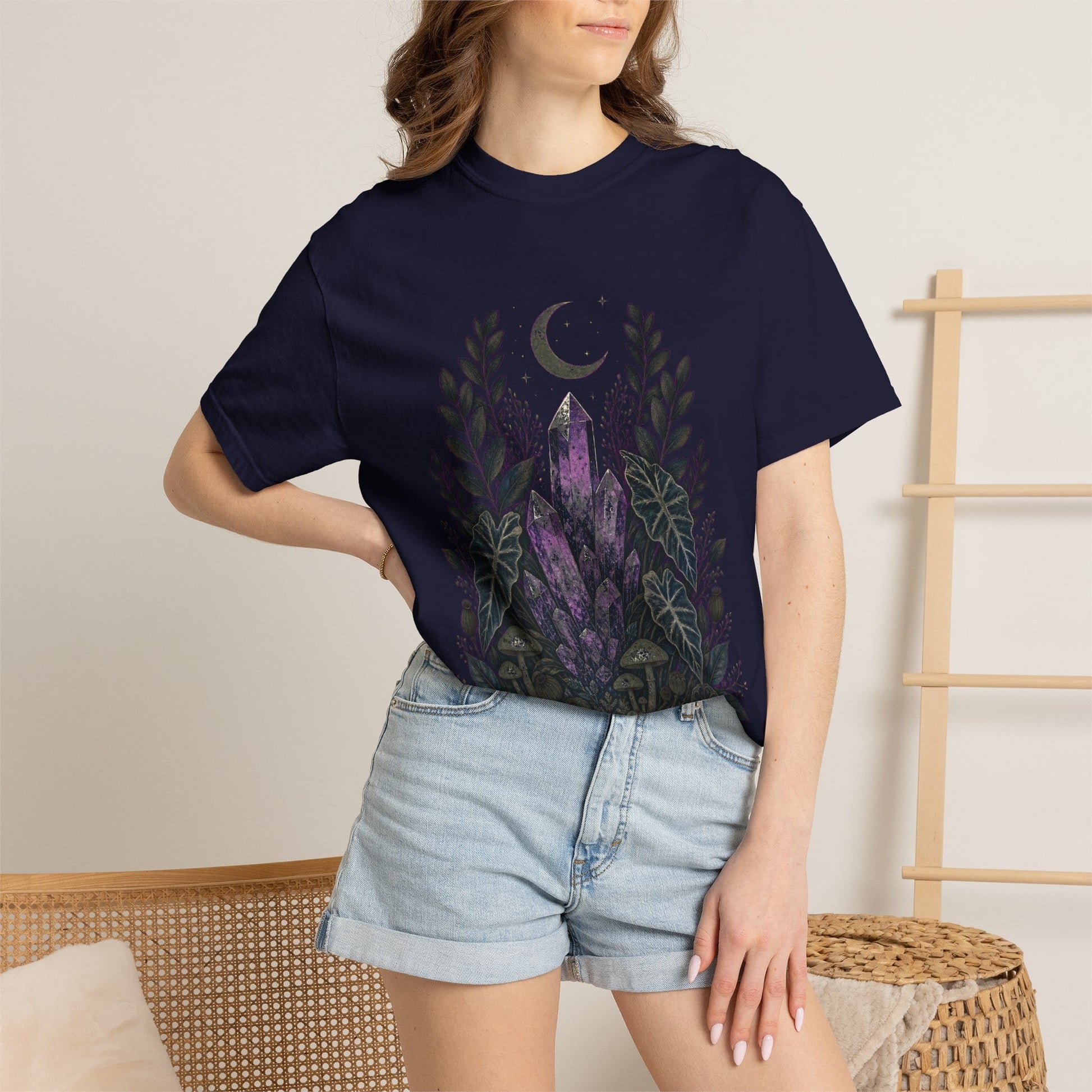 Botanical Crystal Garden T-Shirt in Violet